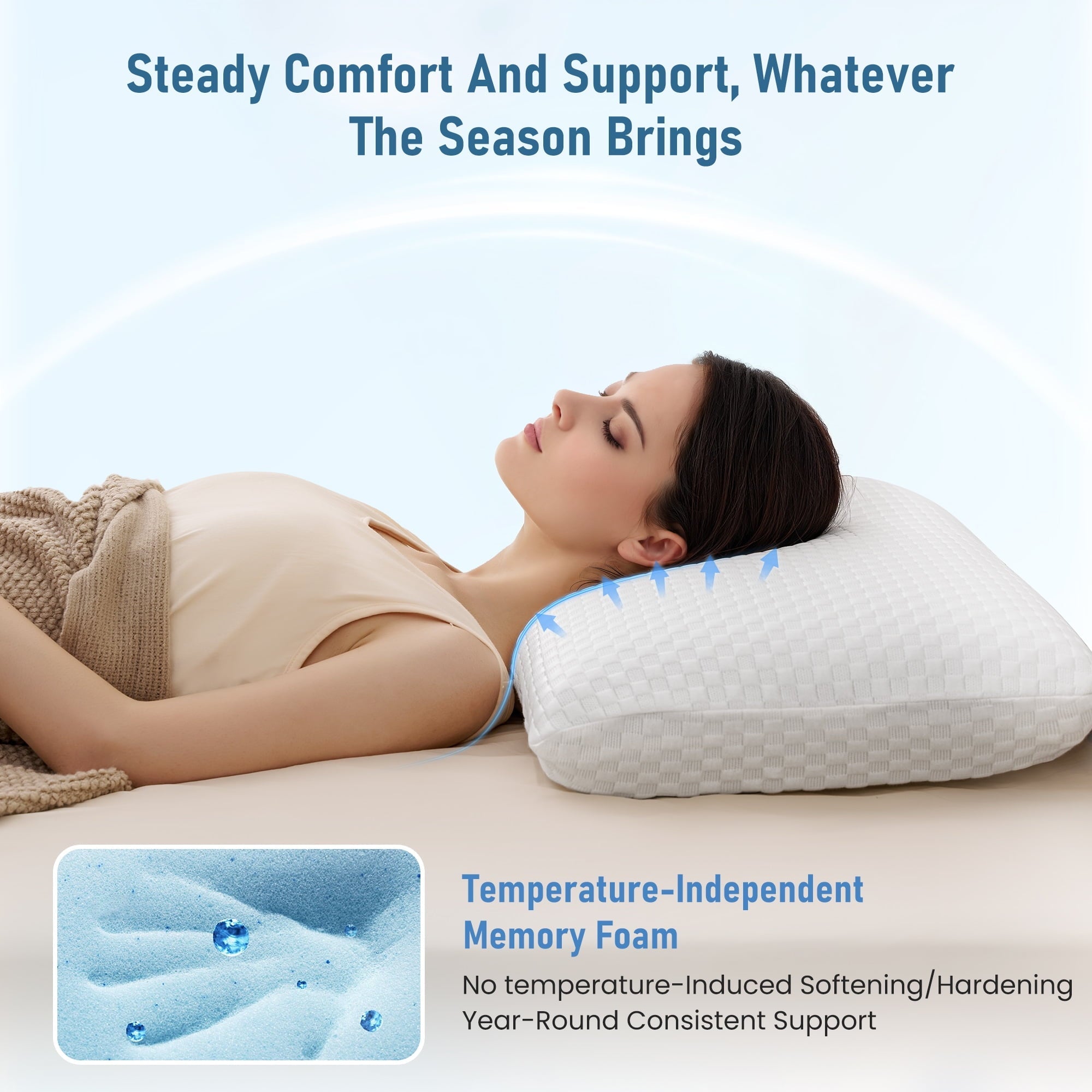 Orthopedic Support Memory Foam Pillow for Bed, Cooling Pillow with Extra Height Pad, Supportive Bed Pillow for Side, Back & Hot Sleepers... - Orthopedic Shredded Foam Bed Pillow Set Detail