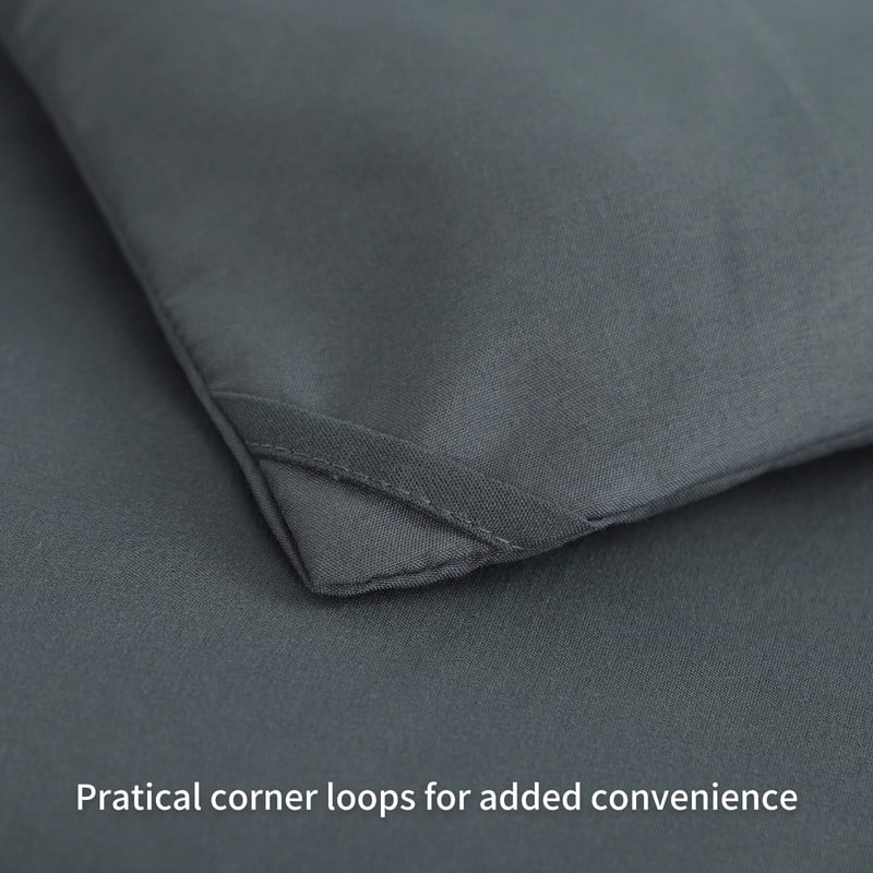 Heavyweight Warmth 7 Pieces Comforter Set with Sheets - Bed in a Bag with Comforter and All Season Sheets, Pillowcases,Dark Gray,Queen - Cloud-Like Soft Lightweight Bed Comforter Detail