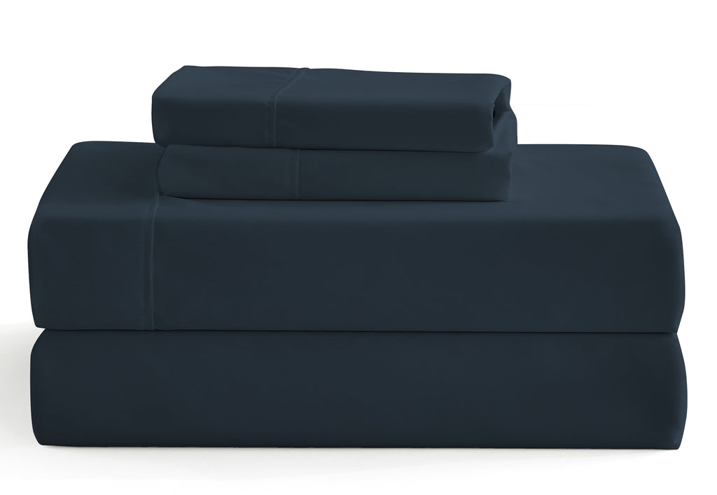 Ultra-Soft 3-Piece Twin Sheet Set, Ultra-Soft 800 Thread Count Microfiber, Deep Pocket, Twin, Blue Indigo - Cooling Hotel Quality Bedding Sheets and Pillowcases Detail