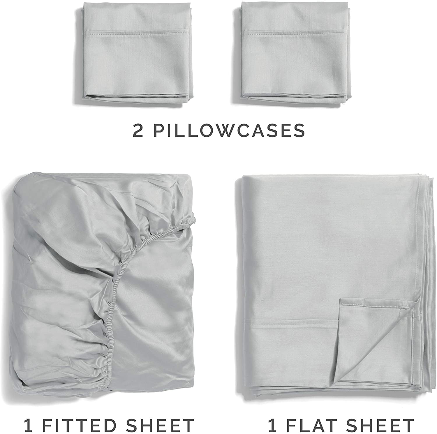 Ultra-Soft 4-Piece 400 Thread Count Cotton Sheet Set - King Size 100% Cotton Sateen Bed Sheets Fits 18"-24" Mattresse... - Cooling Hotel Quality Bedding Sheets and Pillowcases Detail