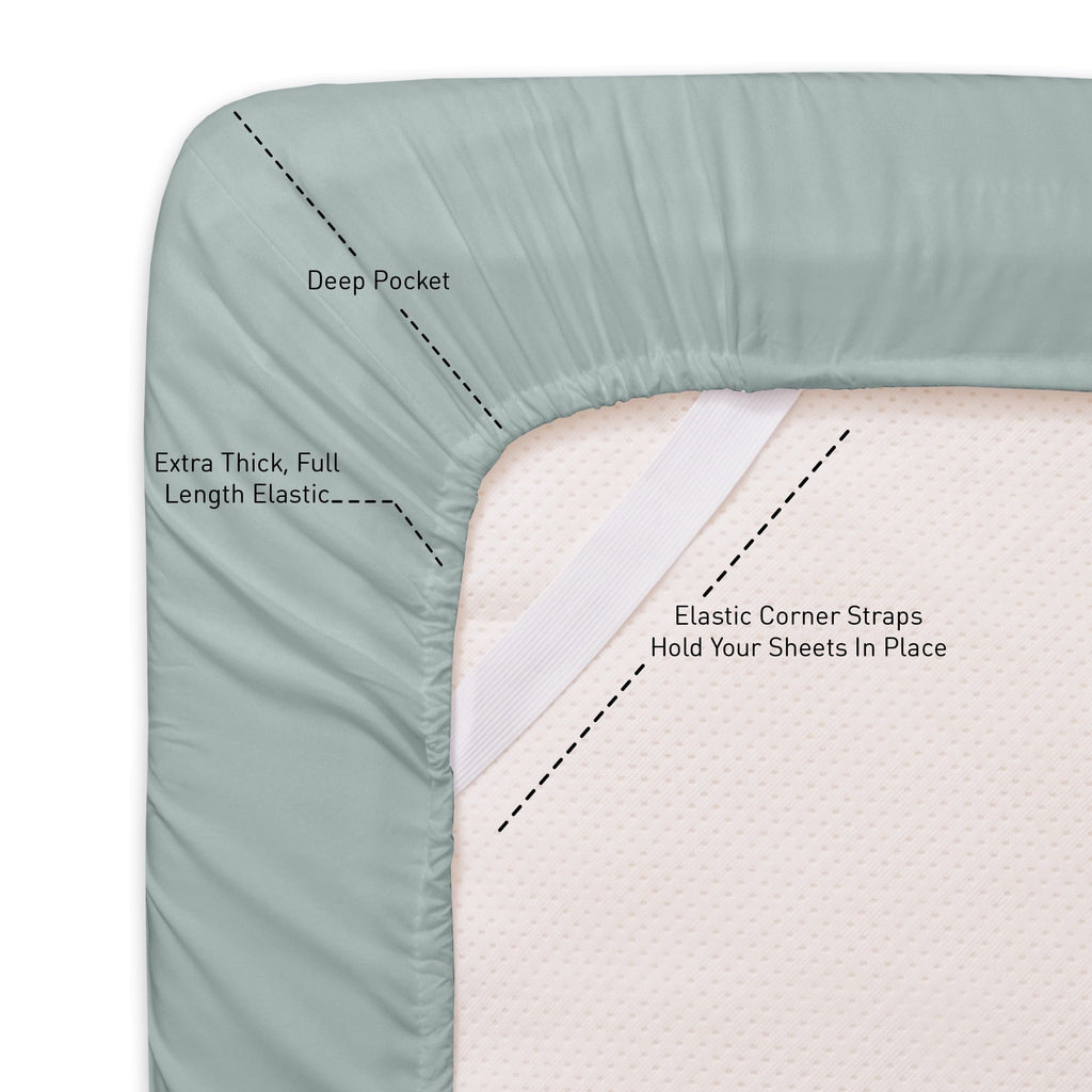 Ultra-Soft 1800 Series Classic 4-Piece 1800 Thread Count 100 GSM Bed Sheet, Queen - Premium Ultra-Soft Pillowcase Pair for Sleeping Detail