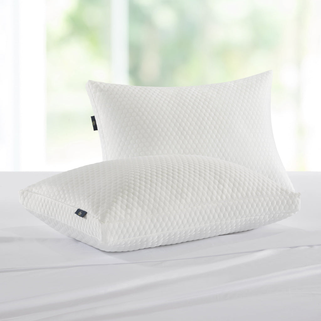 Decorative Plump Sleep Chill Standard/Queen Bed Pillow, Hypoallergenic Fill - Orthopedic Shredded Foam Bed Pillow Set Detail