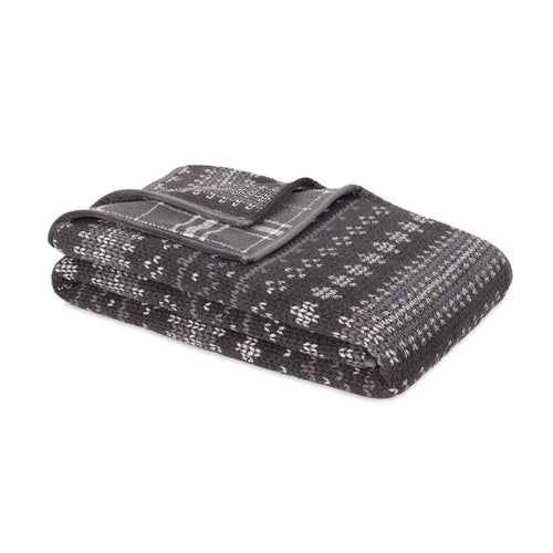 Cozy Fleece Berkshire Life Reversible Printed Hampshire Soft Throw Blanket, Glacier Fair Isle - Lightweight Plush Warm Blanket for All Seasons Detail