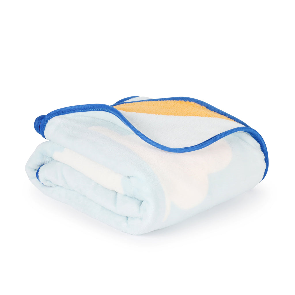 Super Soft Flannel Clouds Kids Throw Blanket, Soft Coral Fleece, Blue, 46" x 60" - Cozy Fleece Throw Blanket for Couch & Bed Detail