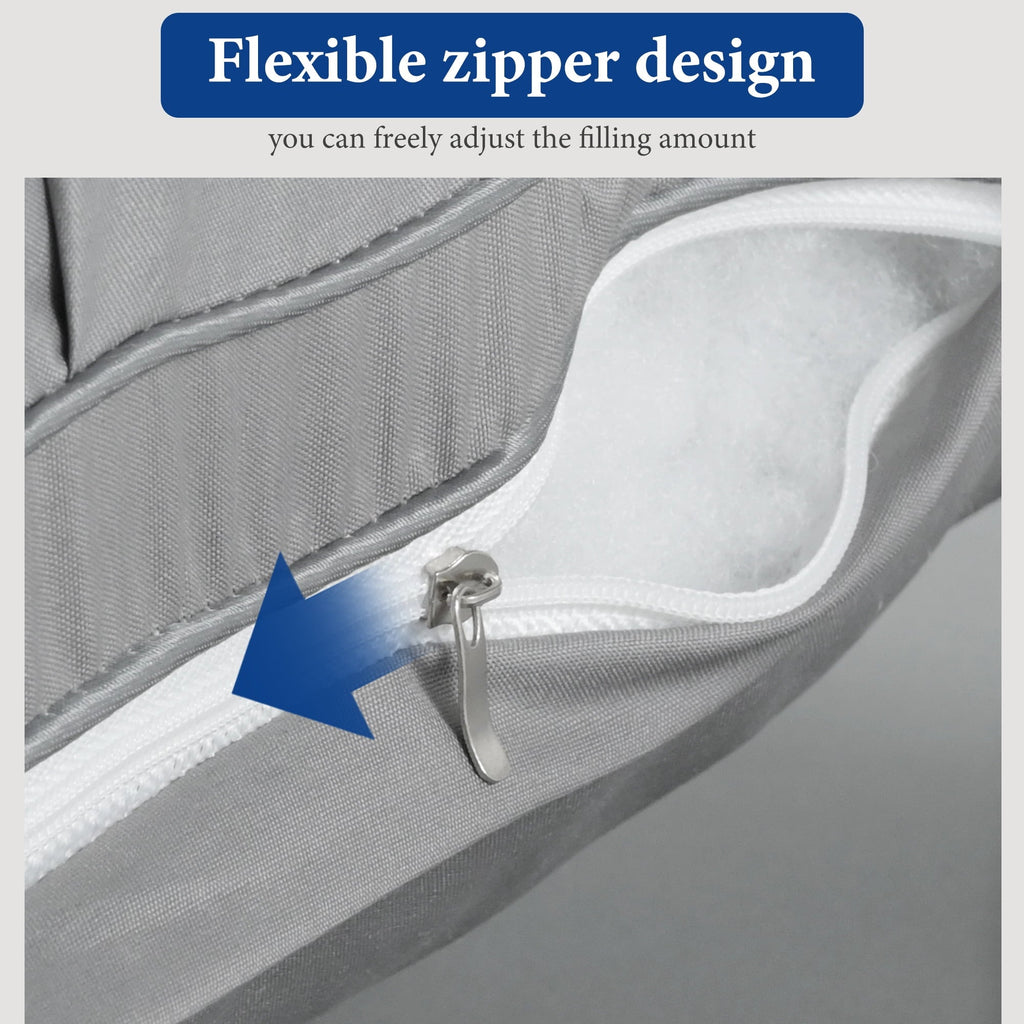 Hotel Collection 2-Pack Luxurious Hotel-Quality ,Resistant to Flattening, All-Season,Gray - Ergonomic Memory Foam Pillow for Neck Pain Support Detail