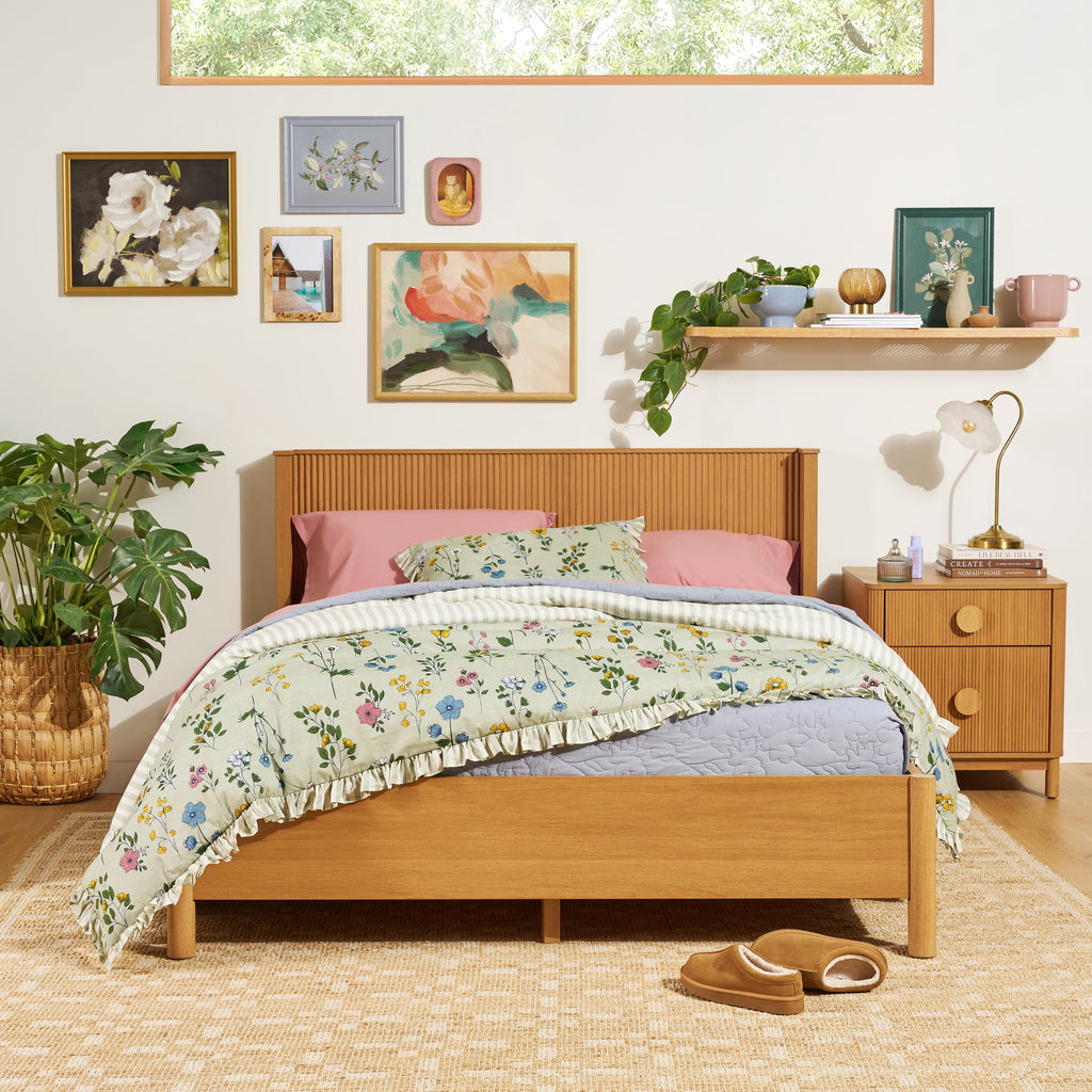 Fluffy Down Alternative 100% Cotton Botanical 3-Piece Sage Green Comforter Set, Full/Queen - Hypoallergenic Ultra-Fluffy Quilt for Winter Detail