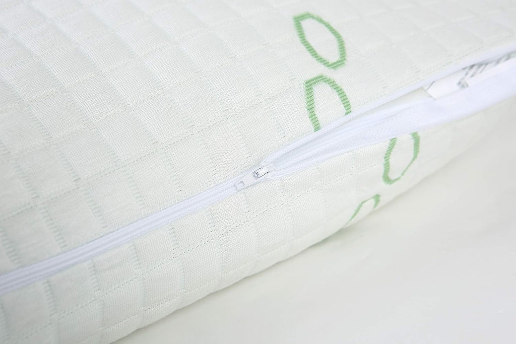 Orthopedic Support Queen Size Bamboo Pillow, Memory Foam Bed Pillows with Washable Pillowcases, Queen - Hotel Quality Plush Sleeping Pillows Detail