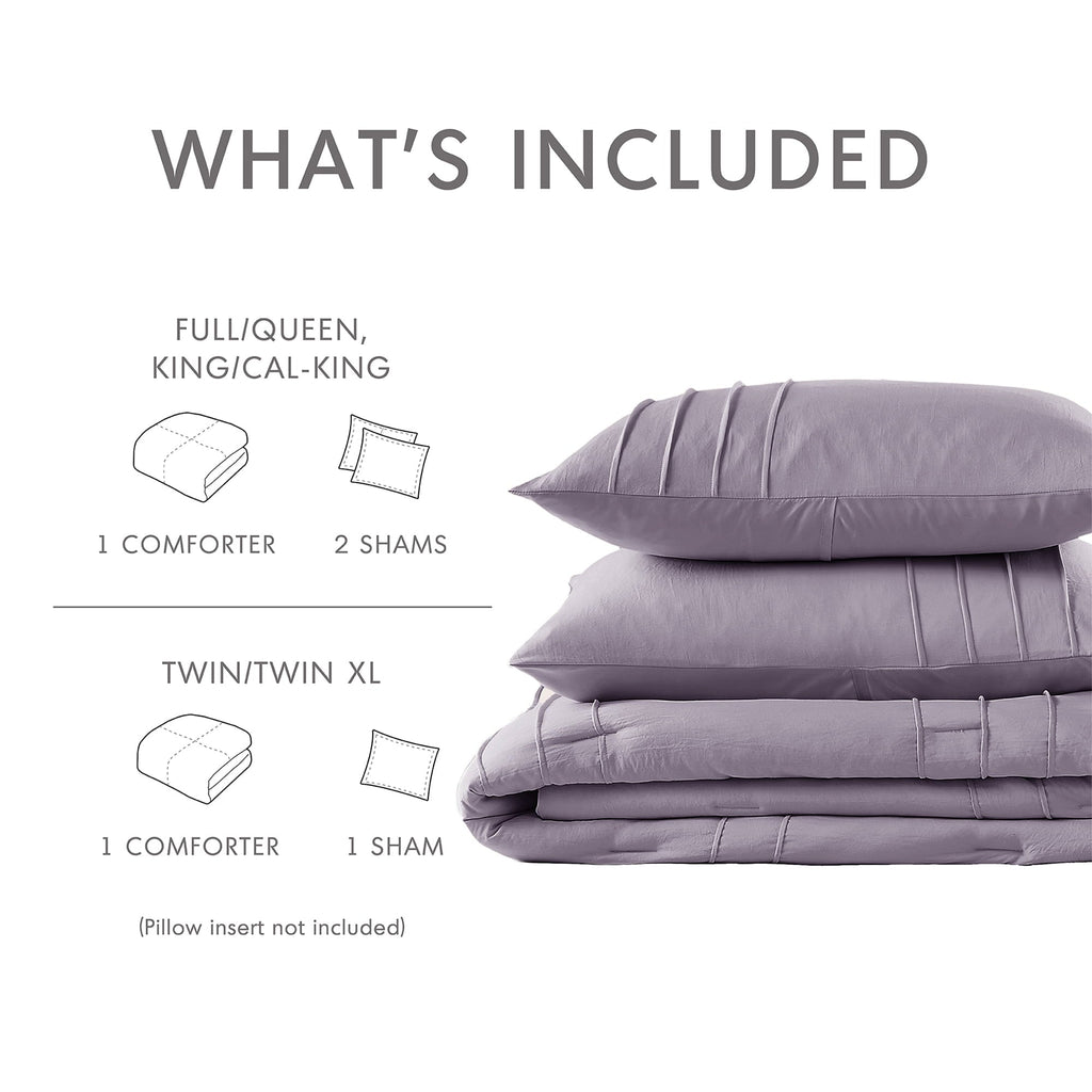 Fluffy Down Alternative Full/Queen Comforter Set, Boho 3-Piece Pintuck Stitching Bedding Set, Soft Washed Pleated Bed Sets with Pillow Shams,... - Luxurious Quilted Duvet Cover Set Detail