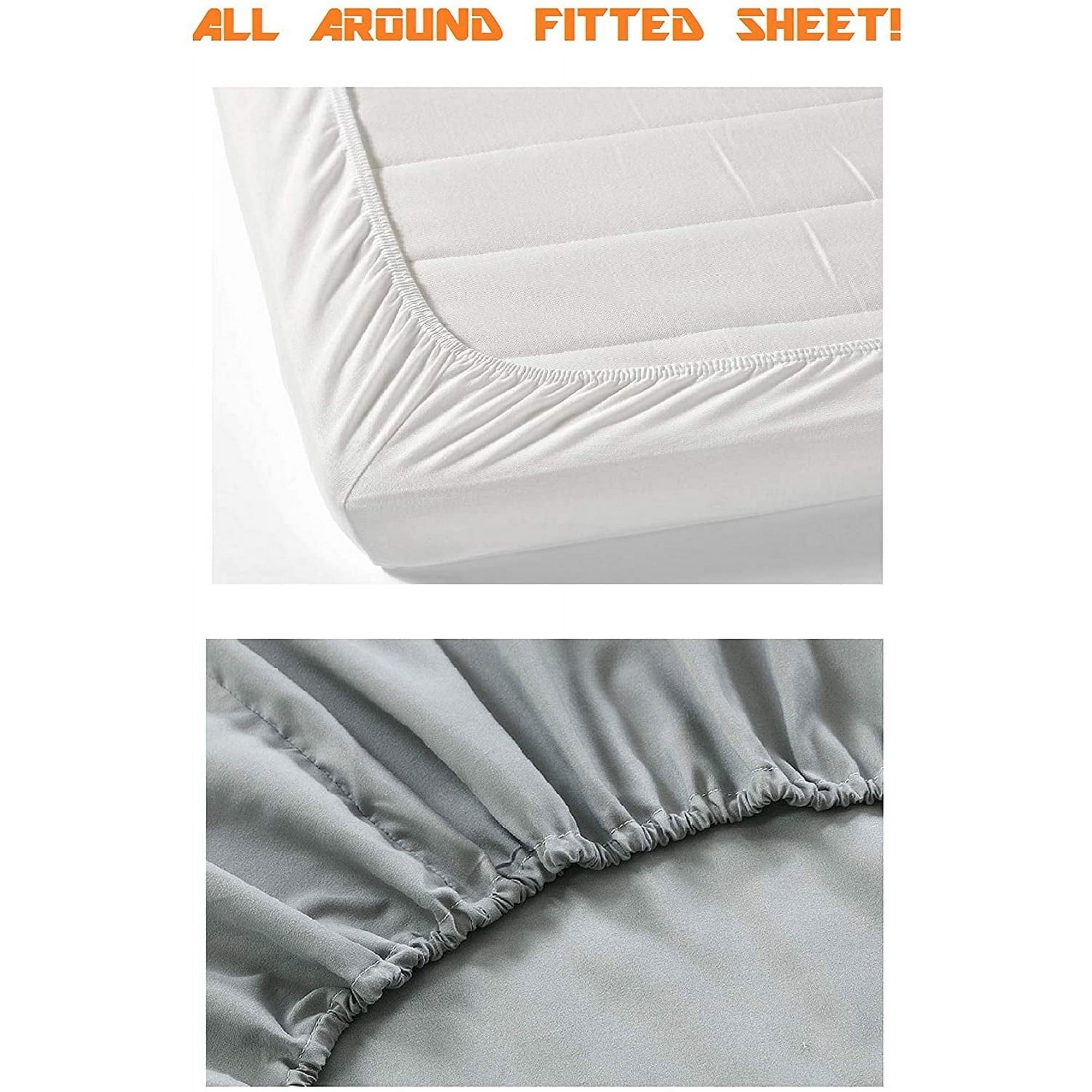 Wrinkle-Resistant 4 Pieces Bed Sheet Set With Flat Fitted and 2 Pillowcases King-Dusty Rose - Cooling Hotel Quality Bedding Sheets and Pillowcases Detail