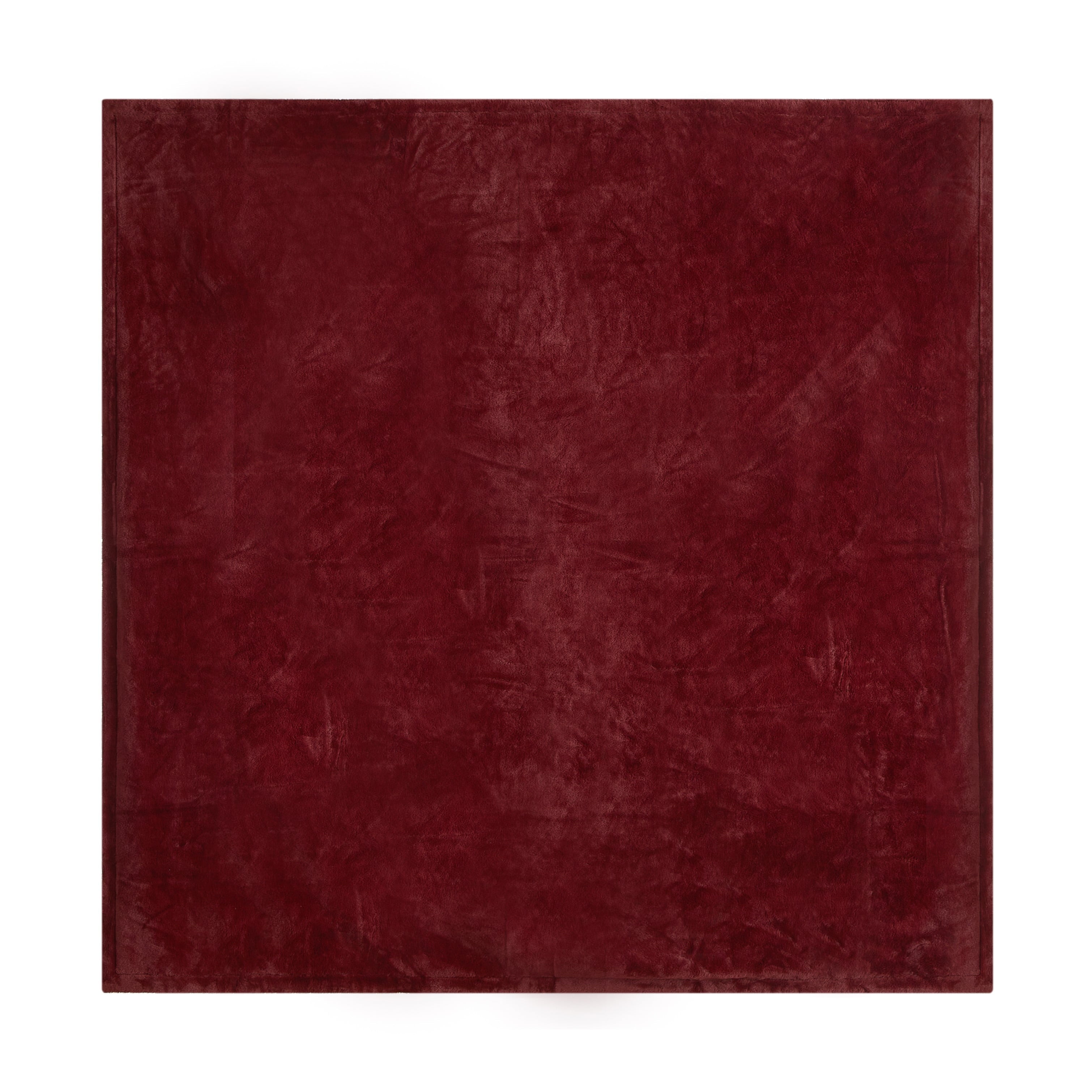Reversible Sherpa Cozy Faux Fur Super Soft luxury Blanket, Full/Queen, Luscious Merlot - Super Soft Reversible Sherpa Flannel Blanket Detail