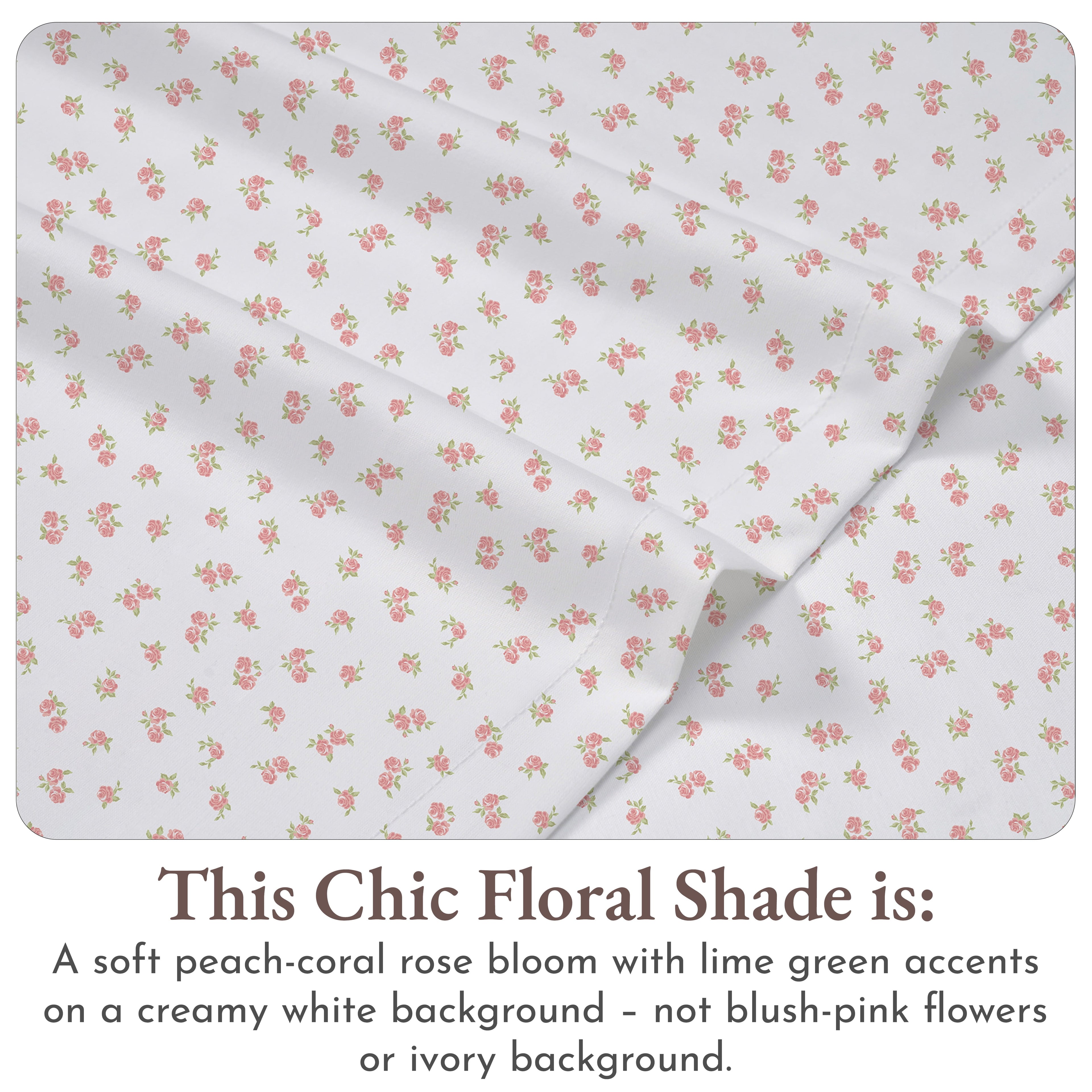 Premium Egyptian Cotton 4 Piece Printed Floral Bed Sheets Queen Size Set - 100% Cotton Sheets Queen, Soft Sateen Bedsheets, Deep Pocket Queen... - Luxury Bed Sheet Set with Deep Pockets Detail