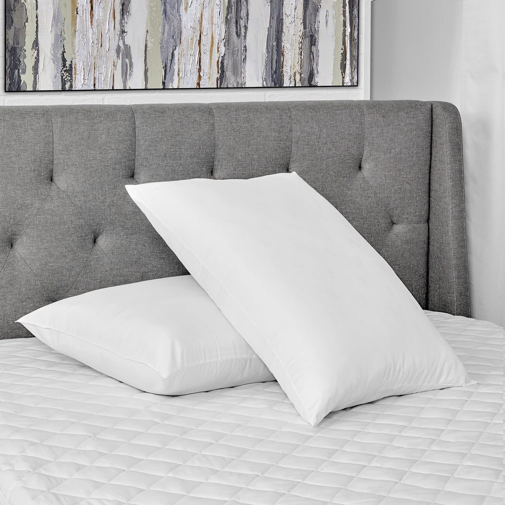 Ergonomic Memory Foam Cotton Fresh Bed Pillow, S/Q, White- 2 Pack Antimicrobial Allergy Defense Fabric - Hotel Quality Plush Sleeping Pillows Detail