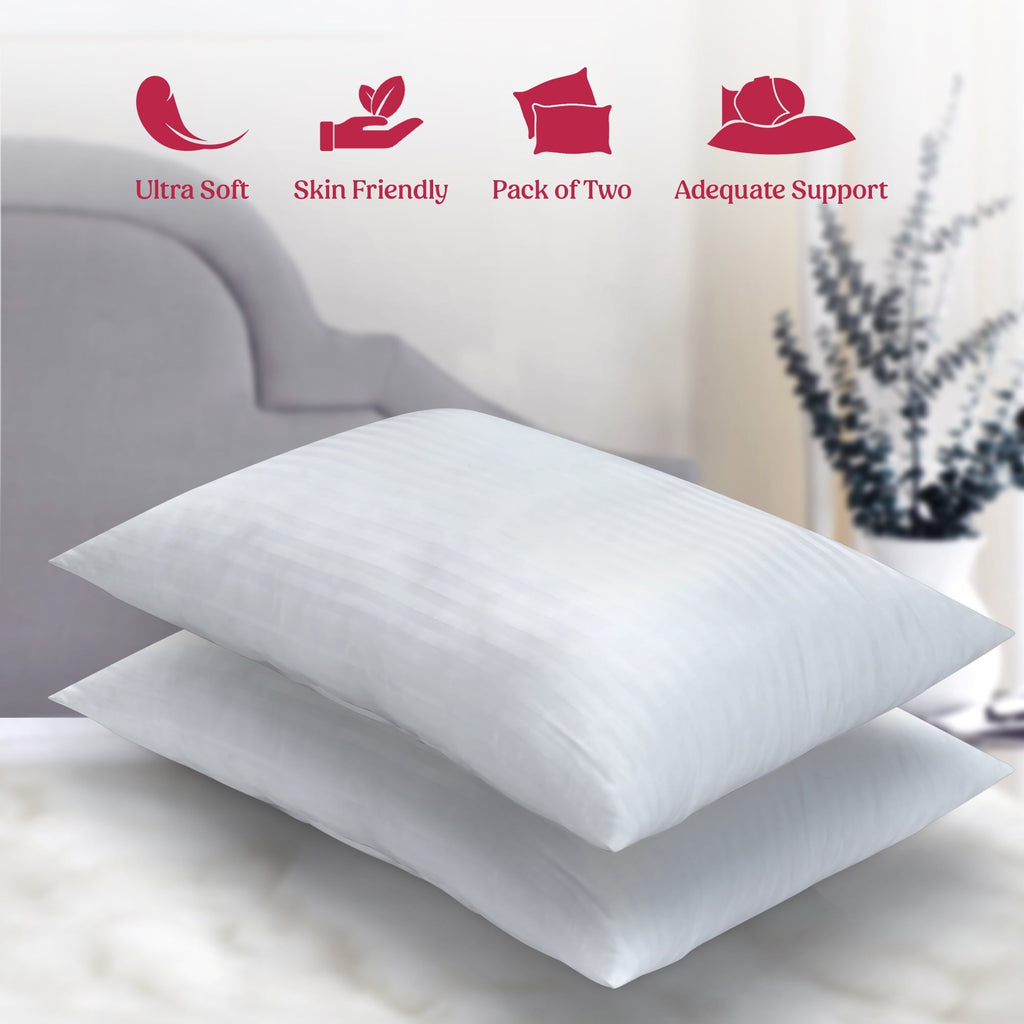 Ergonomic Memory Foam King Bed Pillows Set of 2- Comfortable Breathable Bed Pillows for Sleeping (White, 20x36) - Hotel Quality Plush Sleeping Pillows Detail