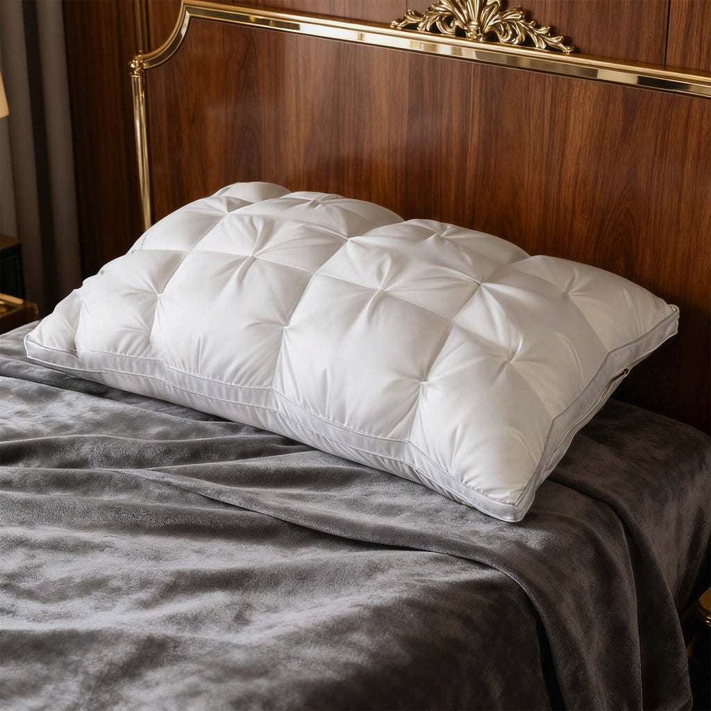 Fluffy Shredded Goose Down Pillow and Feather Pillows for Neck/Back/Side Sleepers, Premium Soft Down Fill Standard Size Pillow for Sl... - Hotel Quality Plush Sleeping Pillows Detail