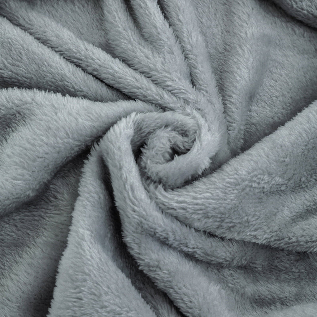 Reversible Sherpa Super Soft Plush Blanket, Gray, Twin, Adult/Teen - Luxury Knitted Decorative Throw Blanket with Fringes Detail