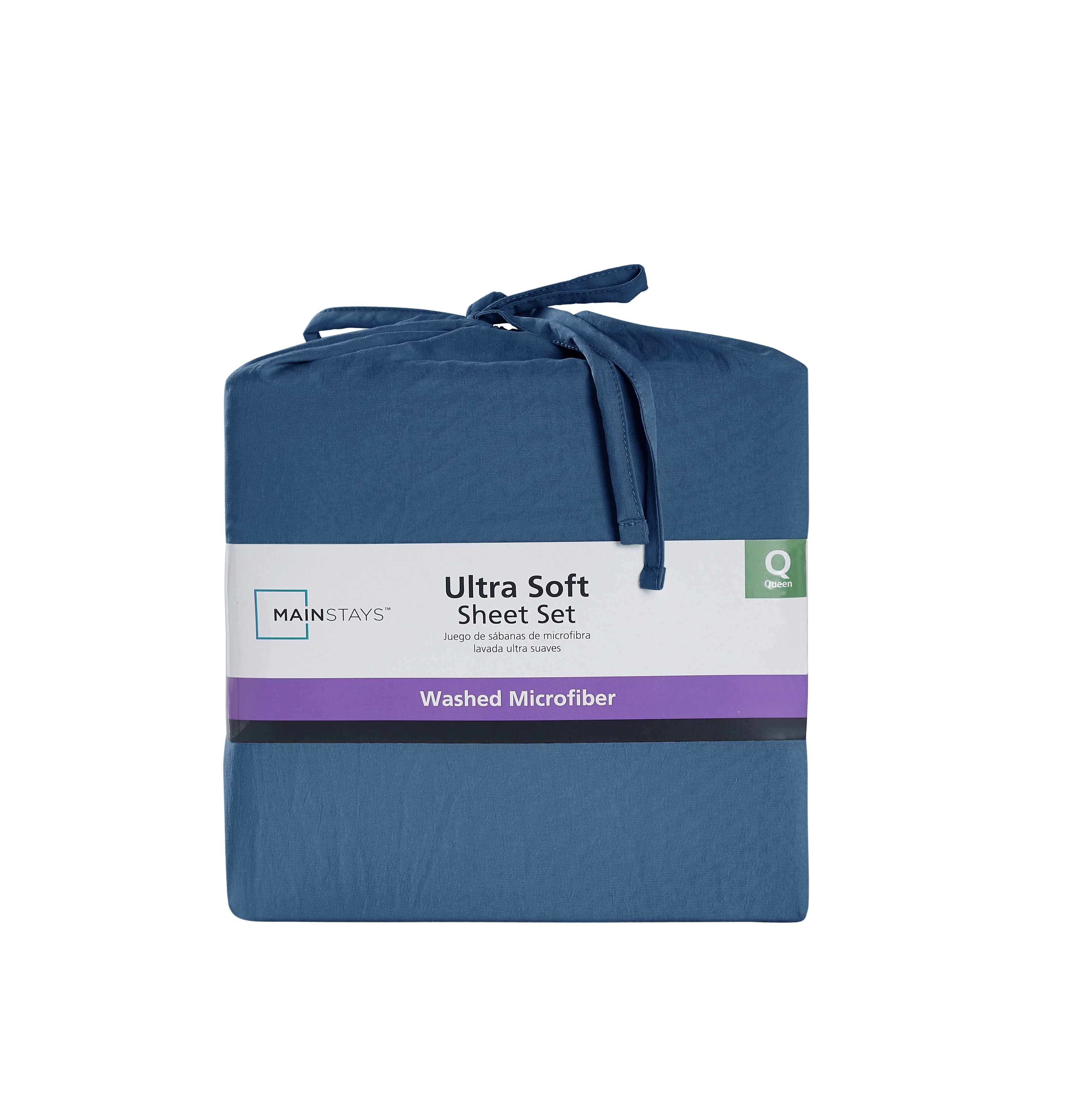 Cooling Sateen Ultra Soft Microfiber Bed Sheet Set, Twin-XL, Indigo, 3 Piece - Breathable Egyptian Cotton Flat & Fitted Sheets Detail