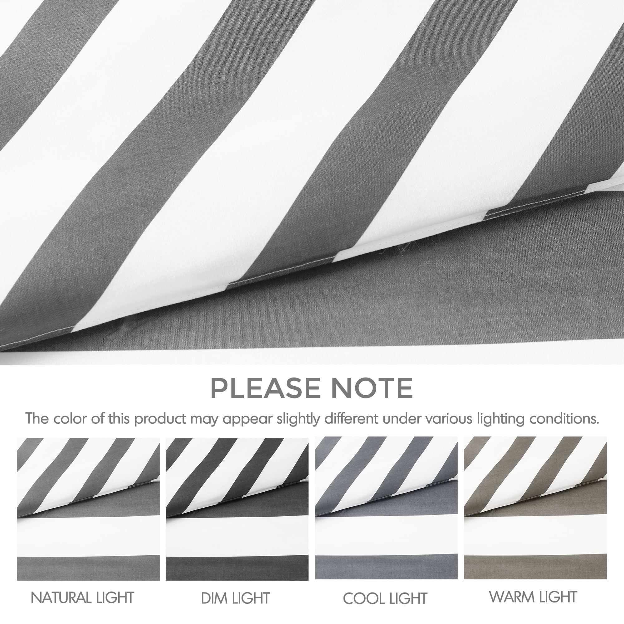Fluffy Down Alternative Full/Queen Size Comforter Sets, 3-Piece Bedding Set Full/Queen, Reversible Striped Comforter Bed Set, Charcoal - Luxurious Quilted Duvet Cover Set Detail