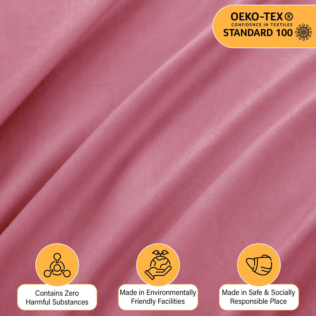 Breathable Luxury Size Sheet Set, 4-Piece Plain Soft Microfiber – Deep Pocket Bed Sheets, Includes 1 Fitted Sheet, 1 Flat Sheet, 2 Pill... - Luxury Bed Sheet Set with Deep Pockets Detail