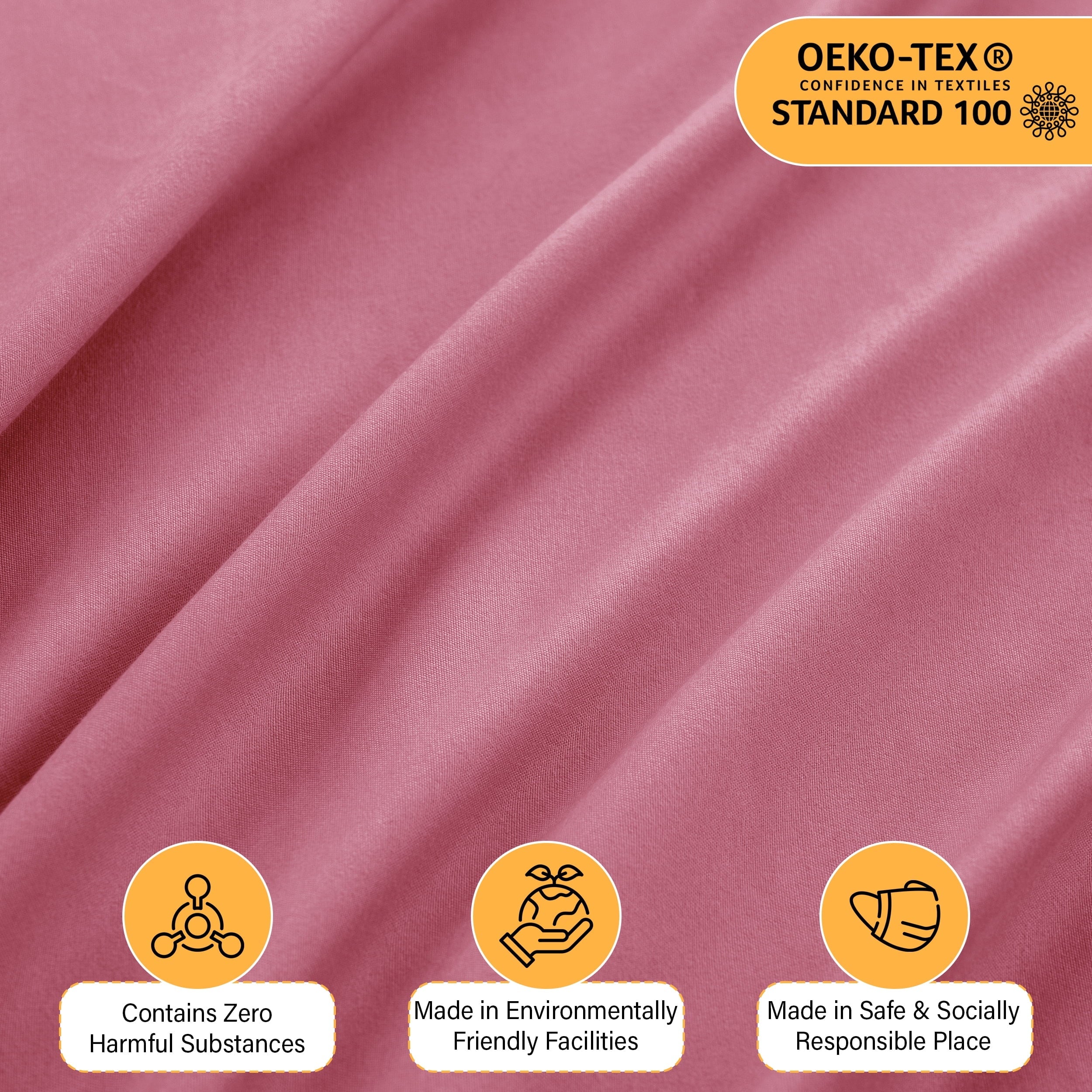 Breathable Luxury Size Sheet Set, 4-Piece Plain Soft Microfiber – Deep Pocket Bed Sheets, Includes 1 Fitted Sheet, 1 Flat Sheet, 2 Pill... - Luxury Bed Sheet Set with Deep Pockets Detail