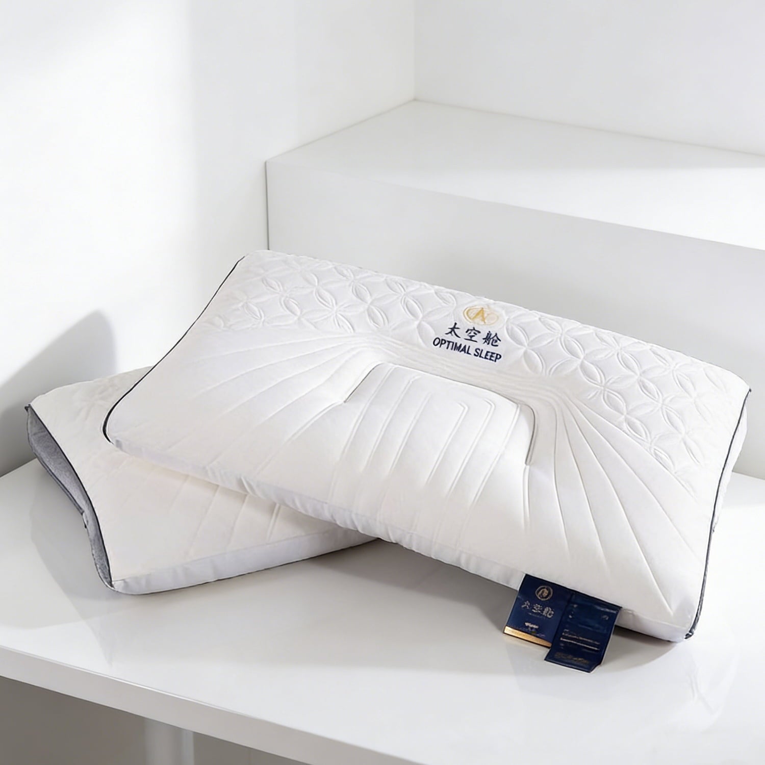 Decorative Plump 2-Pack Space Capsule Bed Pillow (29.13" x 18.9") - Plush and Supportive - Decorative Throw Pillow Cushion for Sofa & Bed Detail