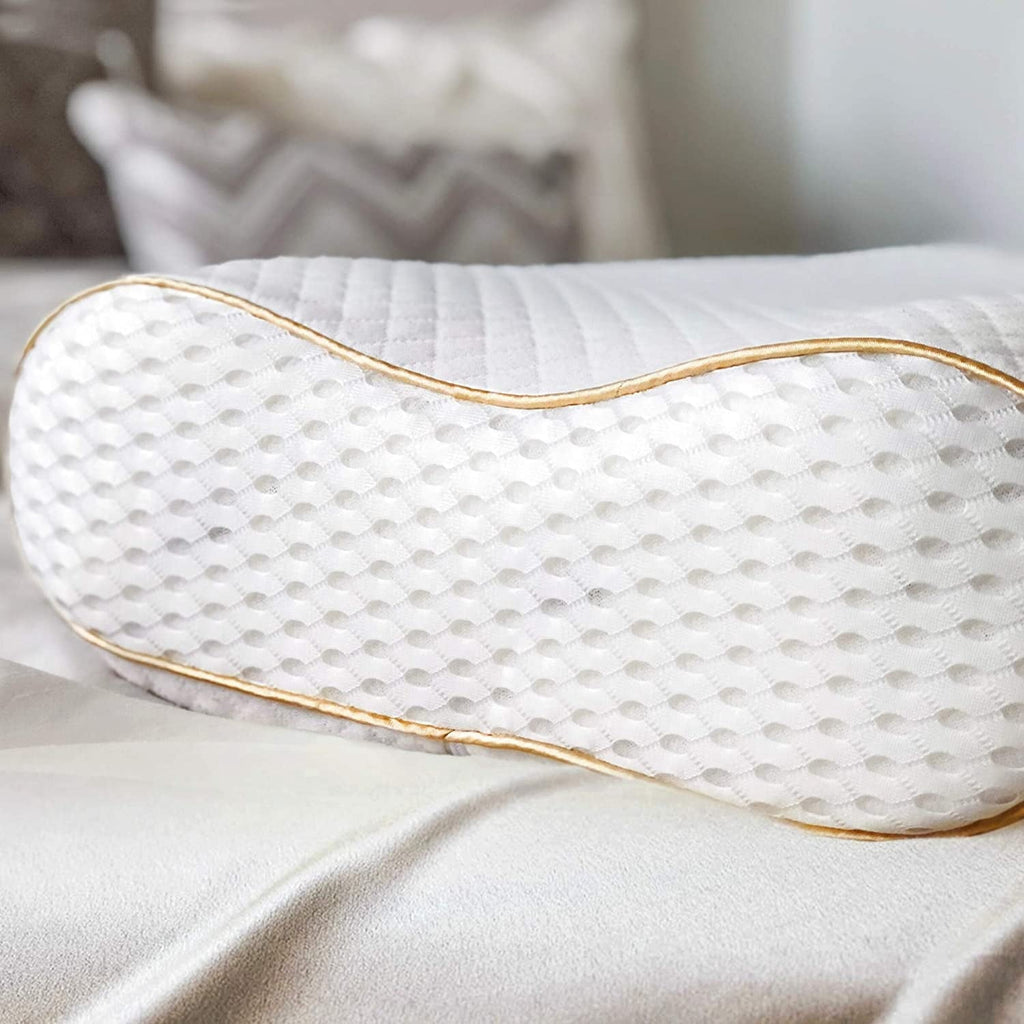 Fluffy Shredded Queen Memory Foam Pillow + Extra Pillowcase, Bed Pillow for Neck & Shoulders for Adult - Ergonomic Memory Foam Pillow for Neck Pain Support Detail