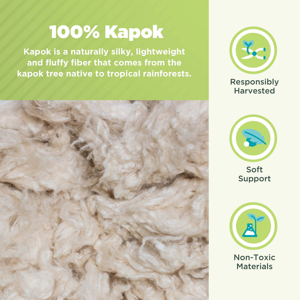 Hotel Collection Kapok 20x26" Standard Bed Pillow – Organic Cotton Fabric Soft Sleeping Pillow - Made in USA - Hotel Quality Plush Sleeping Pillows Detail