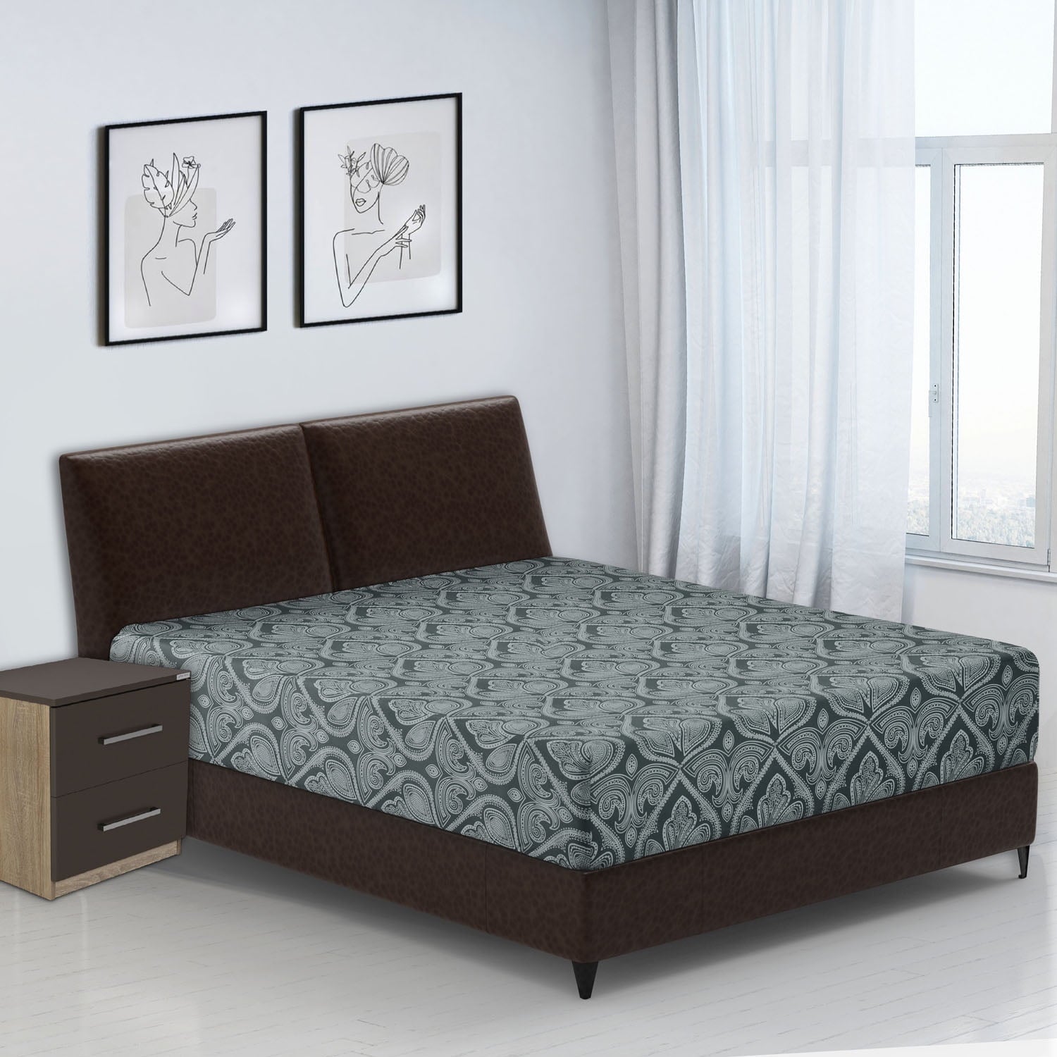 Breathable Luxury Queen Bed Sheets Set - 6 Piece Brushed Microfiber Bed Sheet - Shrinkage and Fade Resistant - (Queen, Grey) - Cooling Hotel Quality Bedding Sheets and Pillowcases Detail