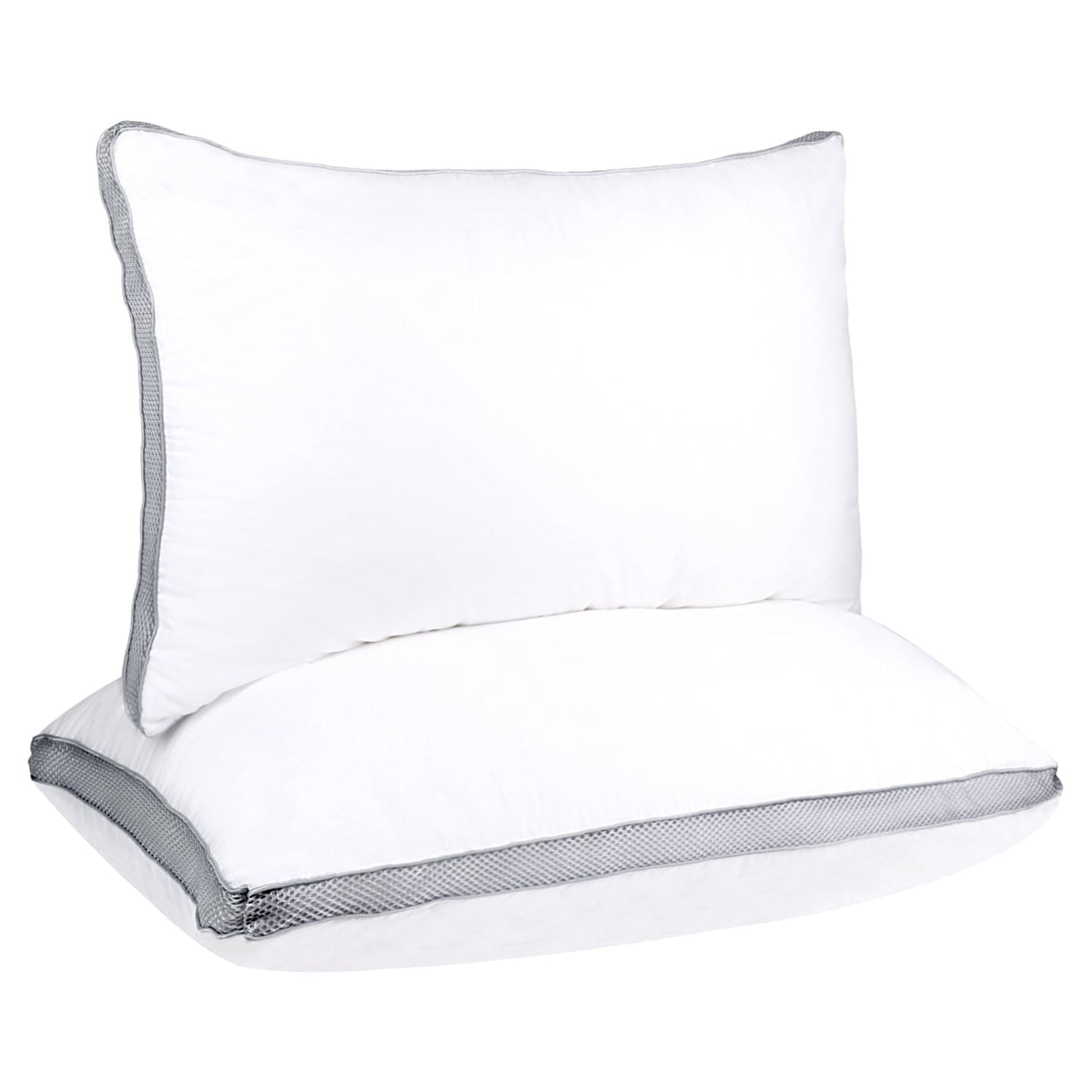 Ergonomic Memory Foam 2 Pack Cotton Down Alternative Pillows,Queen Size Bed Pillows Gusseted Hypoallergenic - Decorative Throw Pillow Cushion for Sofa & Bed Detail
