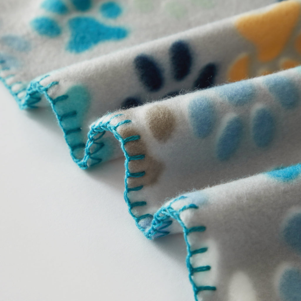 Cozy Fleece Cozy Fleece Throw Blanket, Gray Paw 50" x 60", All Ages - Cozy Fleece Throw Blanket for Couch & Bed Detail