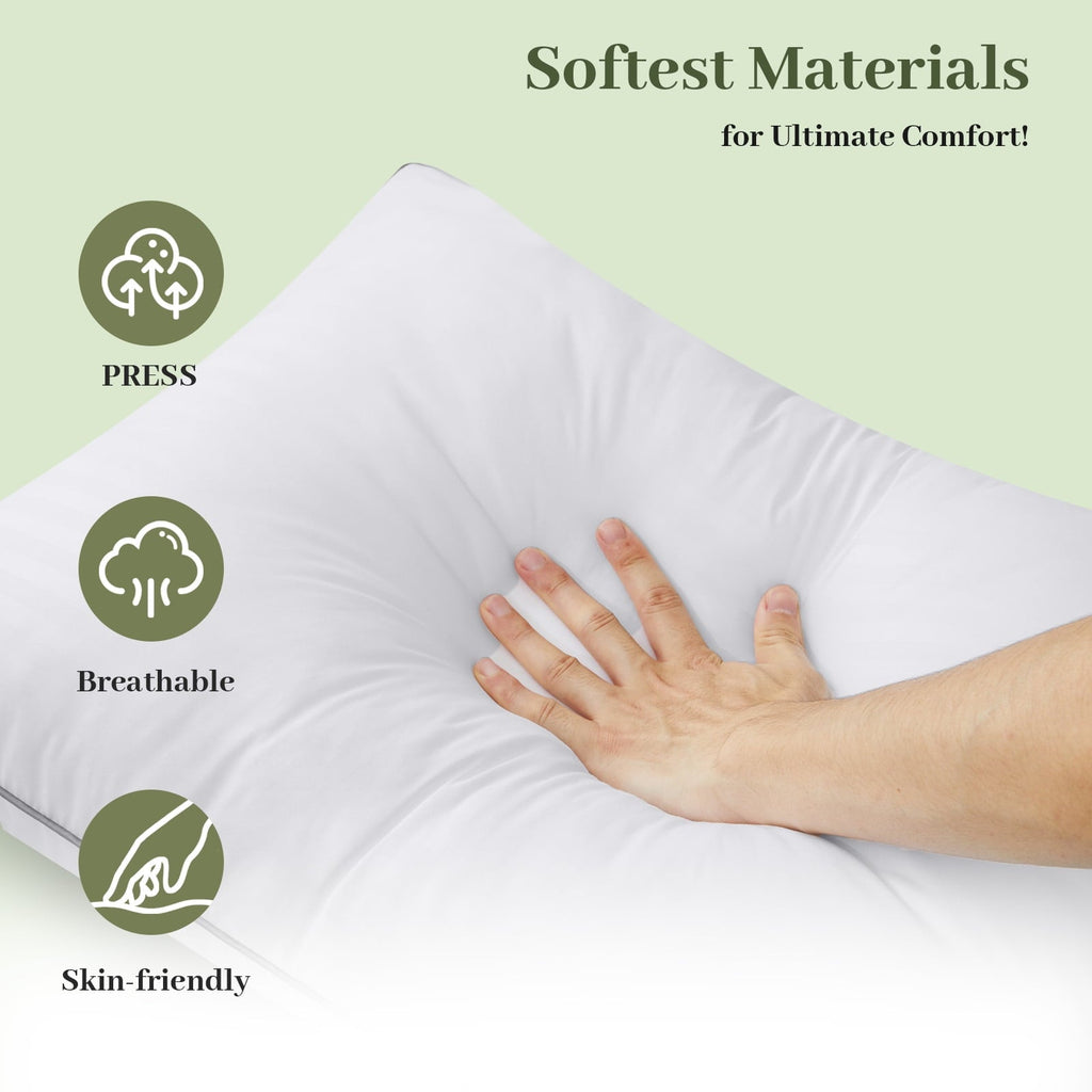 Fluffy Shredded Pillows Standard Size Set of 2, Hotel Quality, Down Alternative Gusseted Bed Pillows for Side, Back, And Stomach Slee... - Orthopedic Shredded Foam Bed Pillow Set Detail