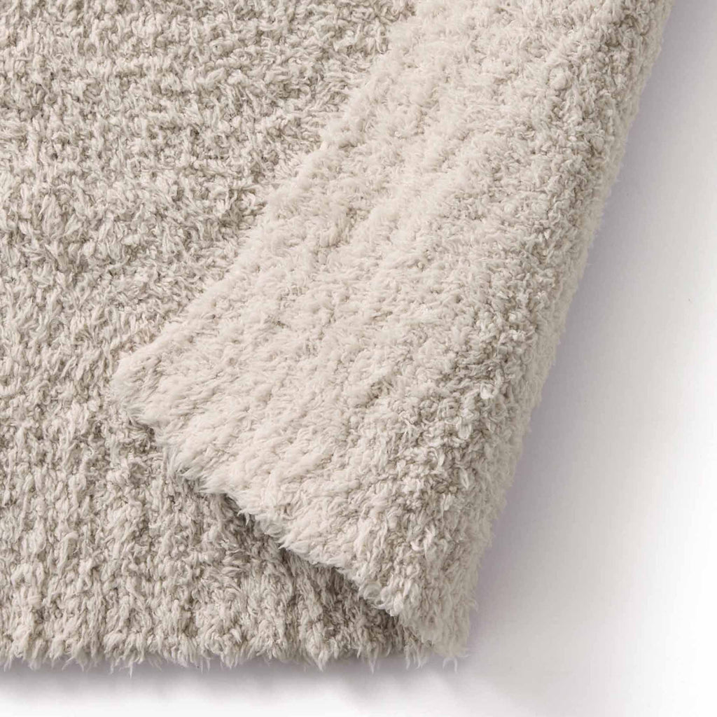 Cozy Fleece Beige Cozy Knit Throw, 50" x 72" - Luxury Knitted Decorative Throw Blanket with Fringes Detail