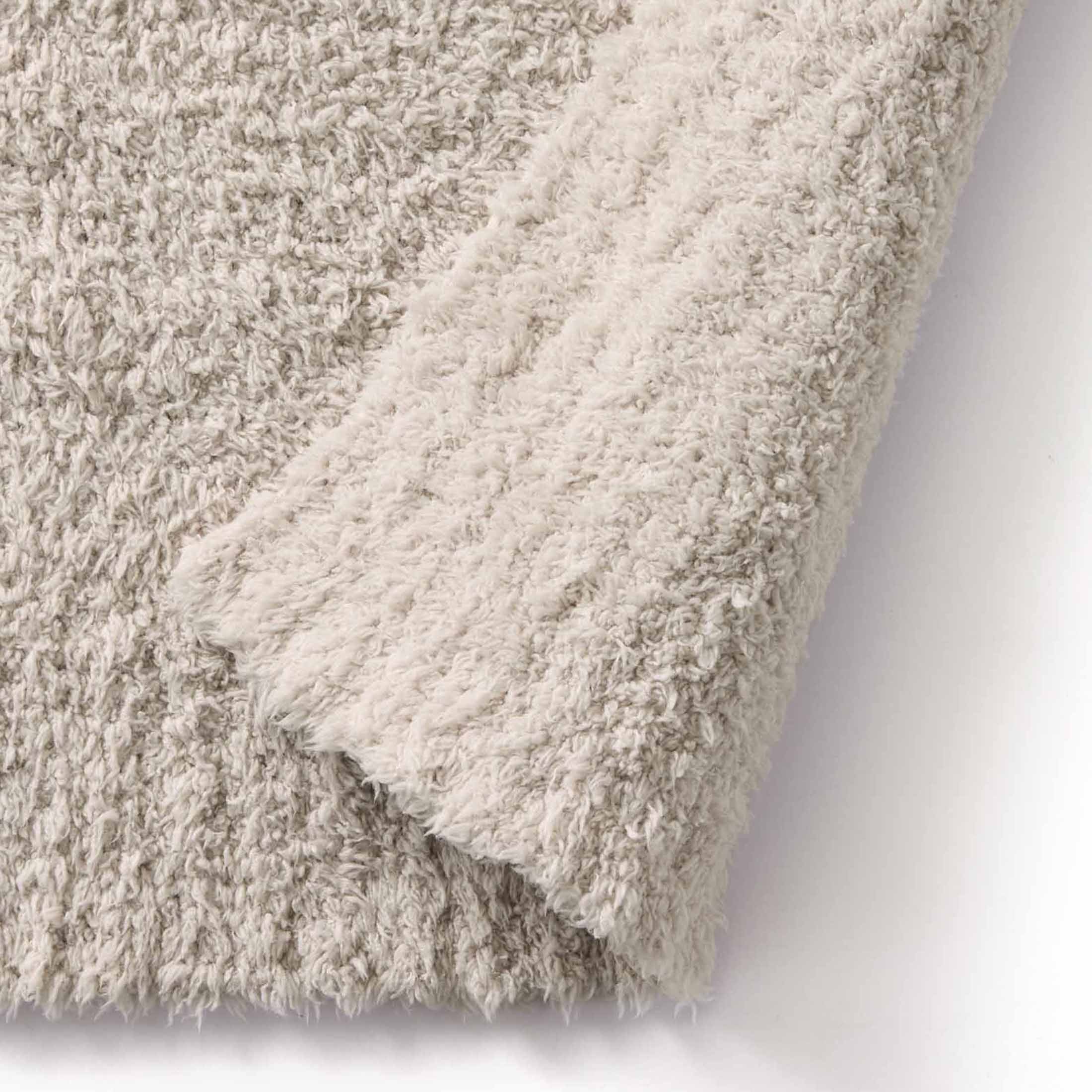Cozy Fleece Beige Cozy Knit Throw, 50" x 72" - Luxury Knitted Decorative Throw Blanket with Fringes Detail