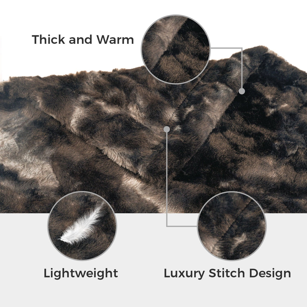 Super Soft Flannel Faux Rabbit Fur Throw Blanket- 50x60 inches, Soft Fluffy Cozy Warm Fuzzy Machine Washable, Durable Blanket for Couch ... - Luxury Knitted Decorative Throw Blanket with Fringes Detail