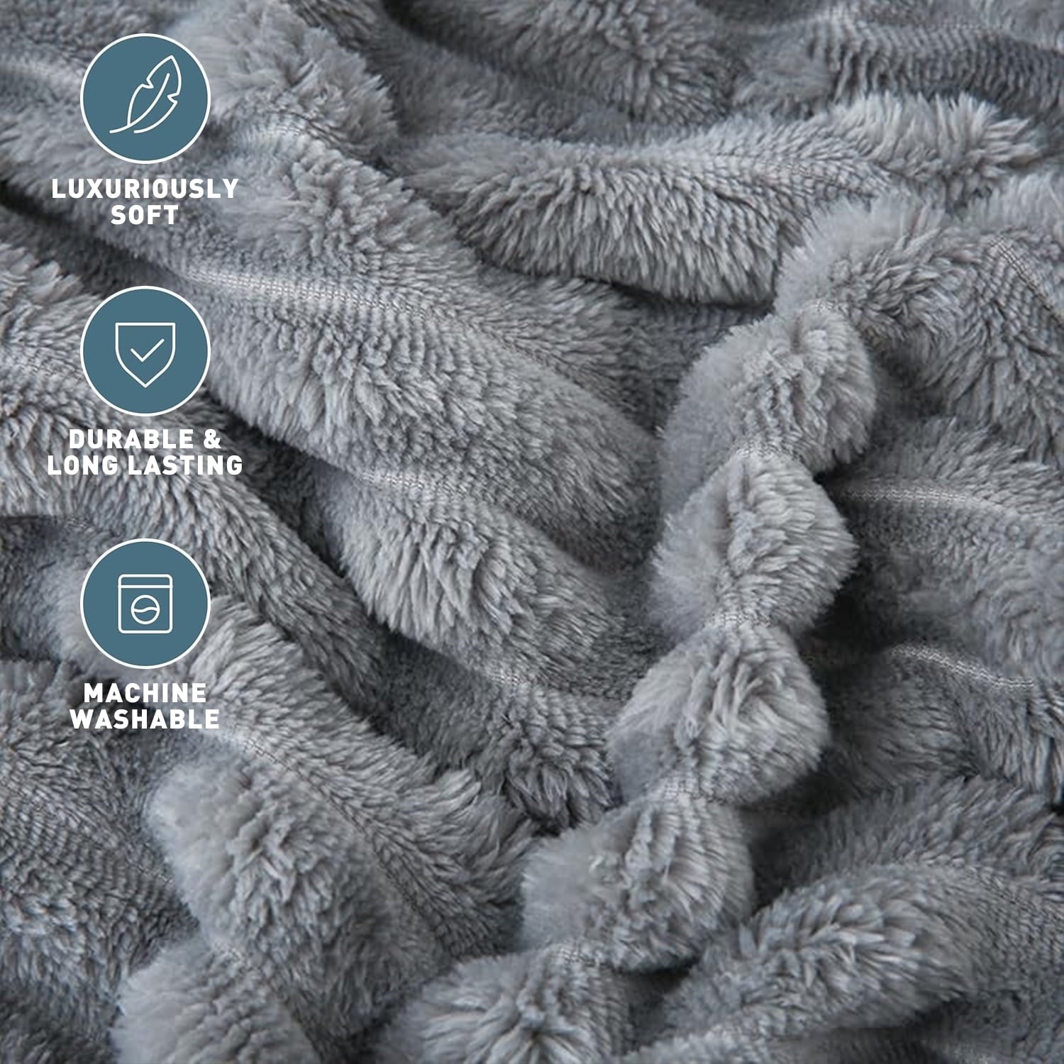 Decorative Knitted for Couch,Sofa,Bed, Super Soft Striped Gray Bed for Office Picnic Travel Bedroom, Warm Cozy Lightweight Home Decor fo... - Cozy Fleece Throw Blanket for Couch & Bed Detail