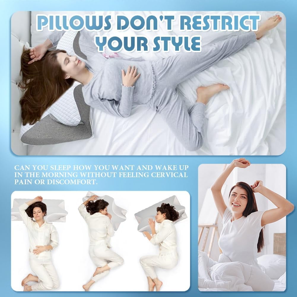 Ergonomic Memory Foam Airway Pro Sleep Apnea Pillow, Airway Pro Cervical Pillow - All-Night Neck Support, Ergonomic Pillows for All Sleepin... - Ergonomic Memory Foam Pillow for Neck Pain Support Detail