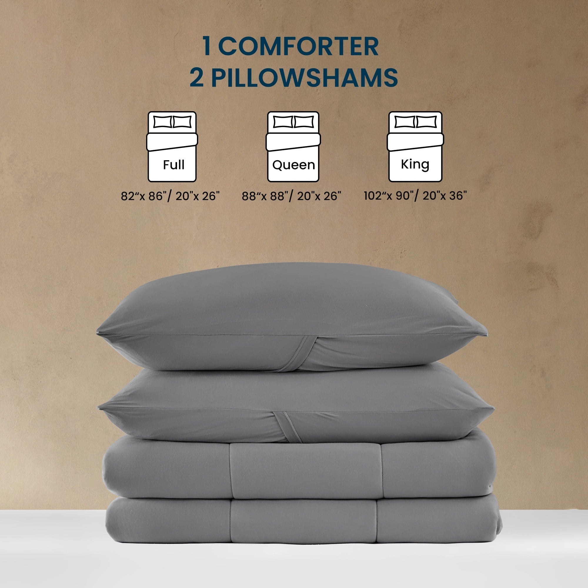 Heavyweight Warmth 3 Pieces Jersey Knit Bedding Sets with 1 Comforter and 2 Pillow Shams, Soft and Breathable Comforter Set with Women, ... - All-Season Down Alternative Comforter Insert Detail