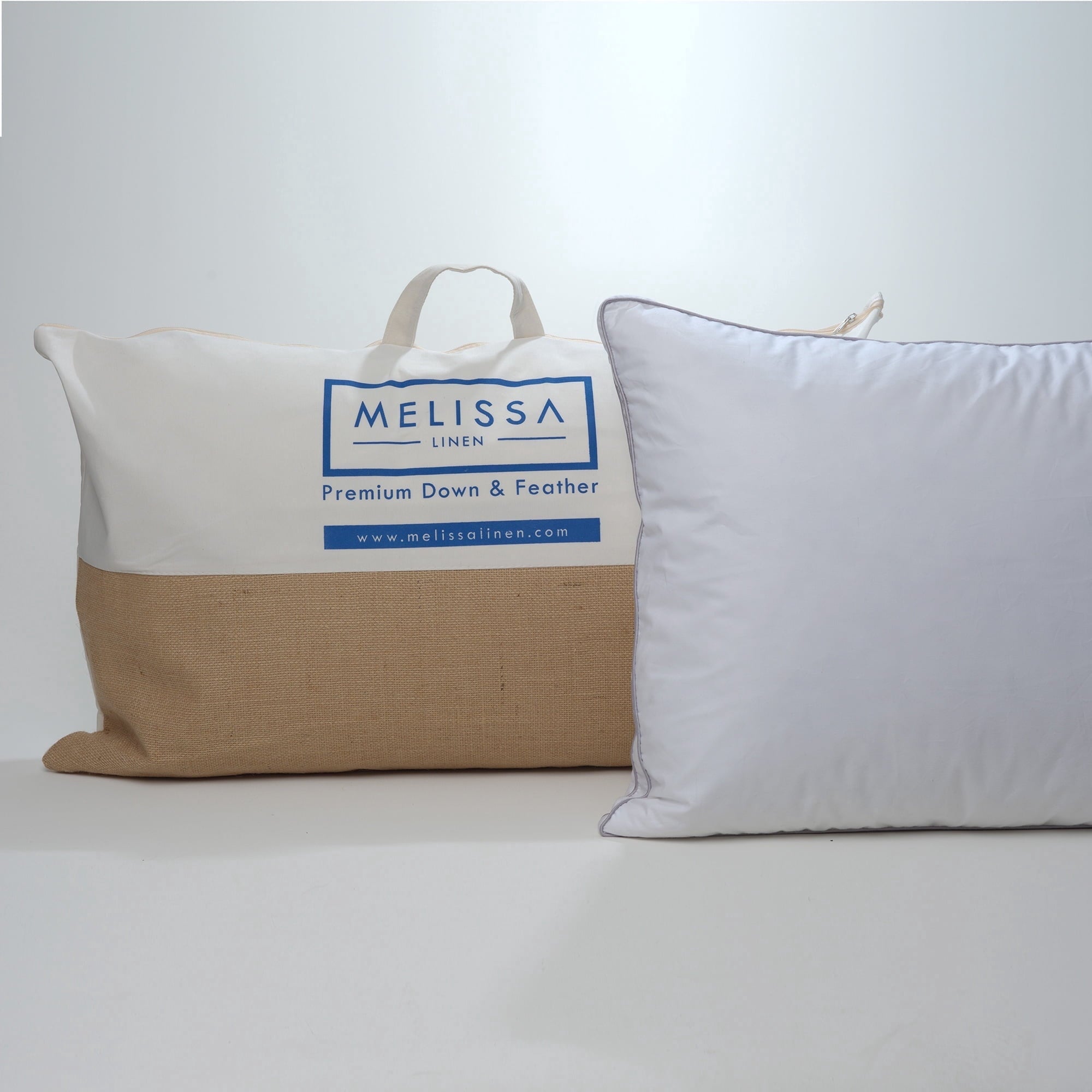 Fluffy Shredded Linen Premium Goose Down Feather Pillow for Bed, Soft & Supportive, Standard Size, White - Orthopedic Shredded Foam Bed Pillow Set Detail