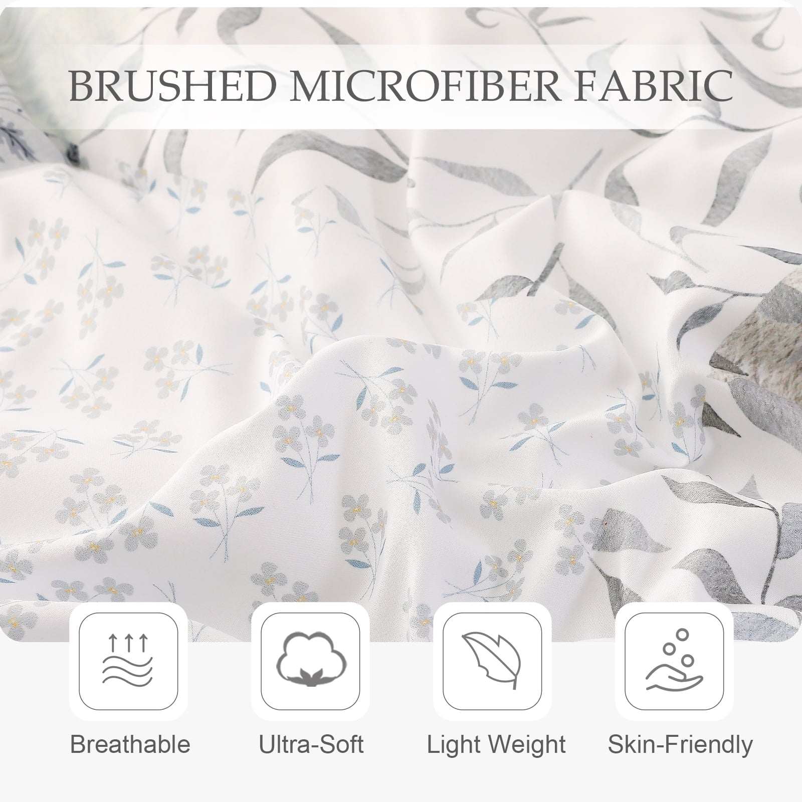 Hypoallergenic Cloud 3-Piece Patchwork King Size Comforter Set, Microfiber Bedding Down Alternative Comforter for All Seasons with 2 Pillo... - Cloud-Like Soft Lightweight Bed Comforter Detail