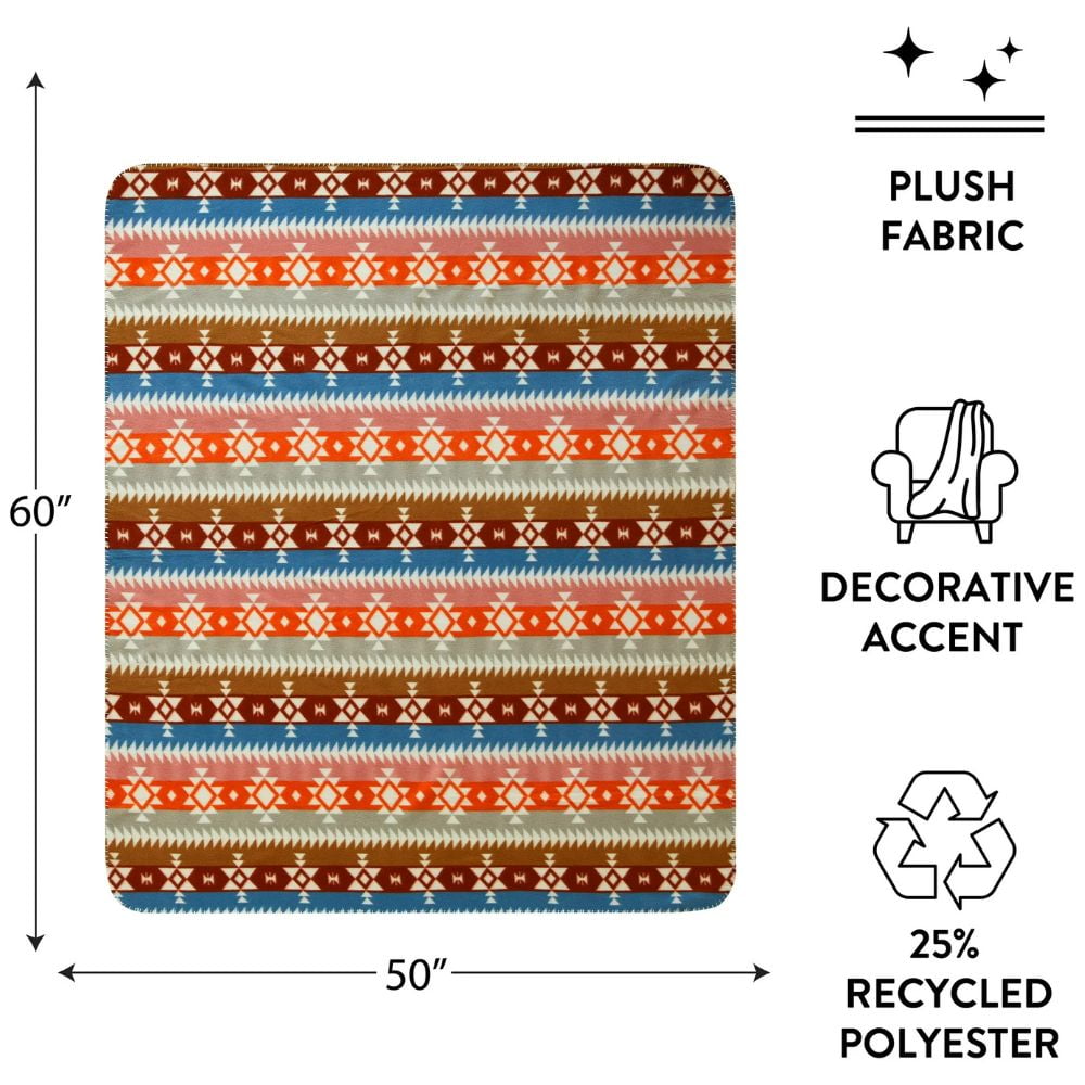 Decorative Knitted Stripe Fleece Throw - Cozy Fleece Throw Blanket for Couch & Bed Detail