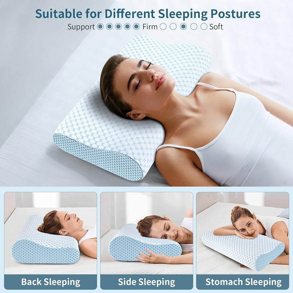 Fluffy Shredded for Neck Pain Relief, Contour Memory Foam s for Sleeping, Odorless Ergonomic Adjustable Orthopedic Cooling Bed Neck S... - Hotel Quality Plush Sleeping Pillows Detail