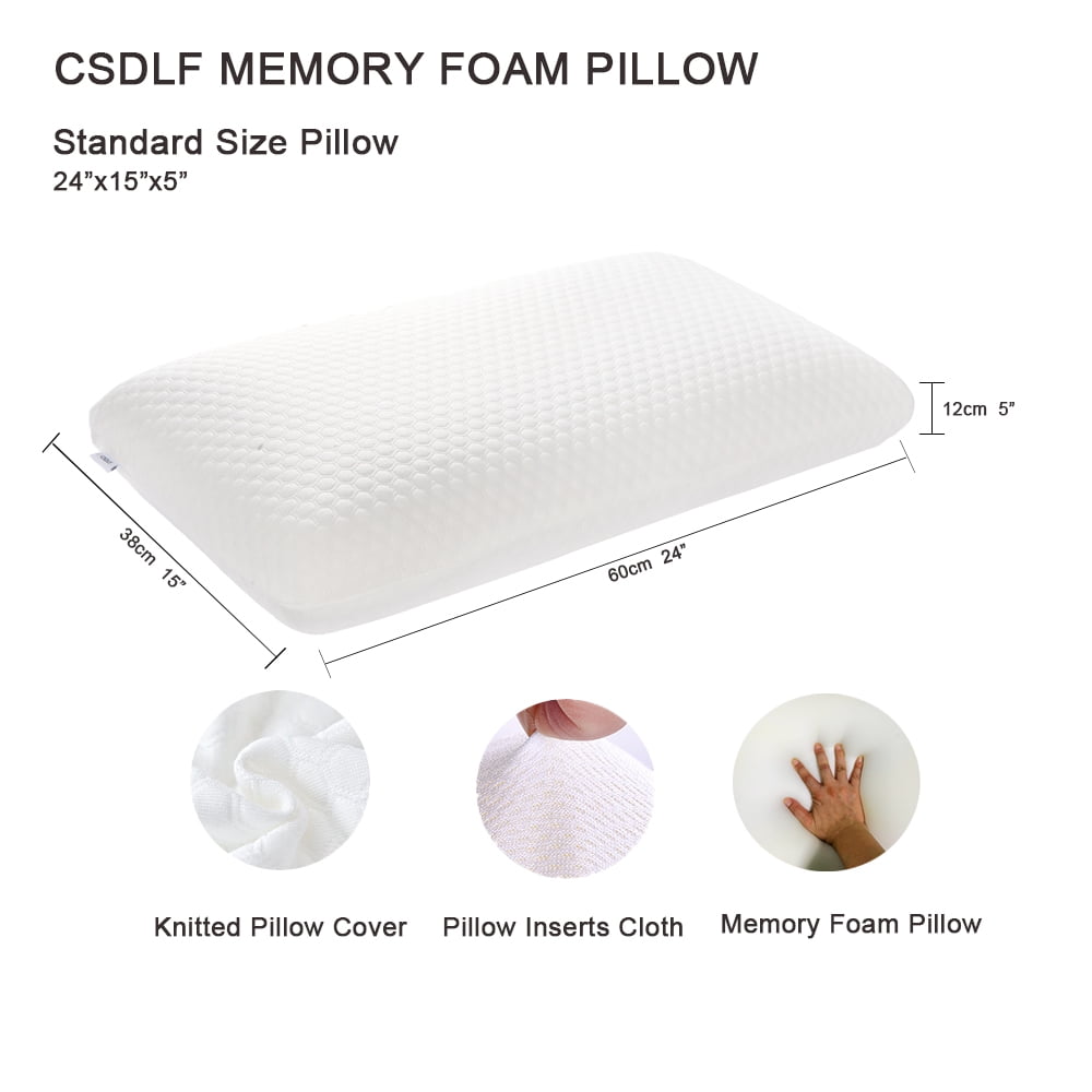 Ergonomic Memory Foam Memory Foam Bed Pillows, Pillow for Side and Back Sleeper, Pillow for Neck Pain Relief, Washable Removable Cover, Sof... - Ergonomic Memory Foam Pillow for Neck Pain Support Detail