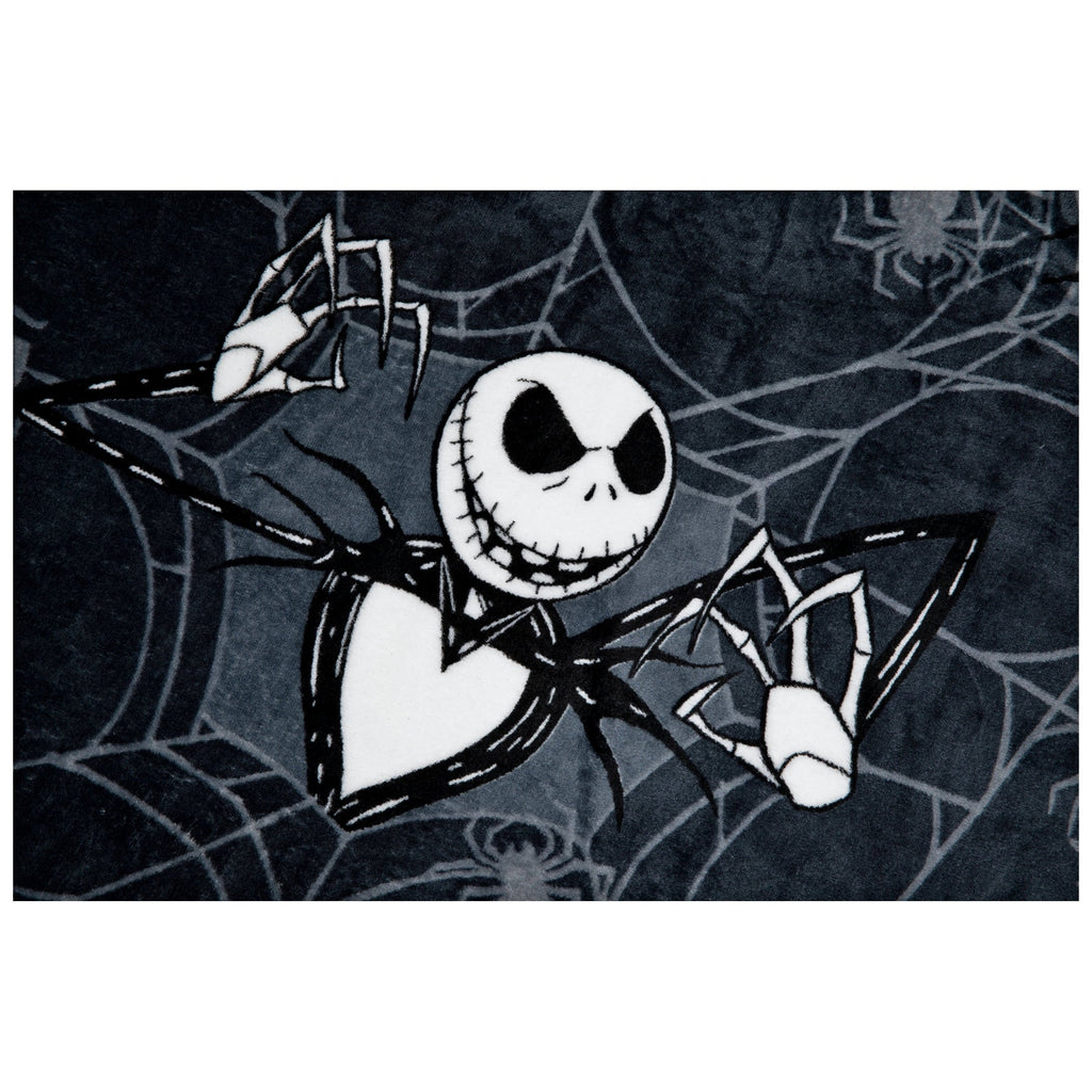 Lightweight Warm Nightmare Before Christmas Jack Skellington 62x90 Plush Throw Blanket, 100% Polyester - Super Soft Reversible Sherpa Flannel Blanket Detail
