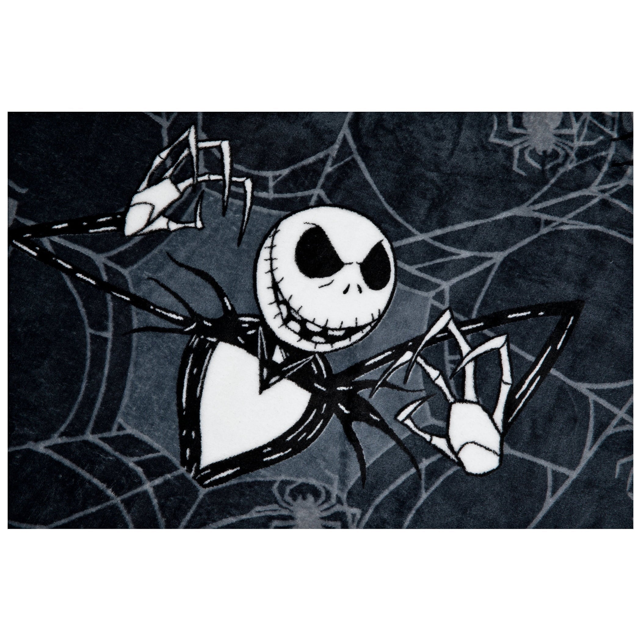 Lightweight Warm Nightmare Before Christmas Jack Skellington 62x90 Plush Throw Blanket, 100% Polyester - Super Soft Reversible Sherpa Flannel Blanket Detail