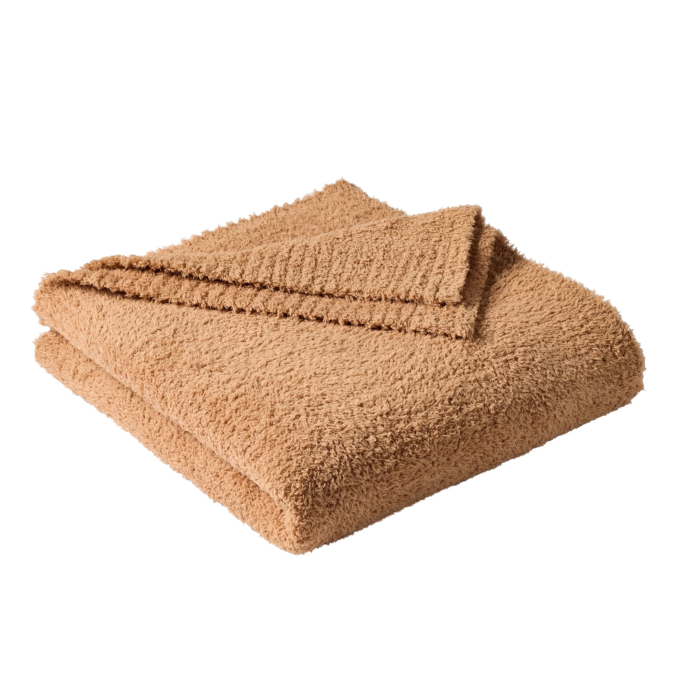 Super Soft Flannel Cozy Knit Throw, Dark Caramel, 50x72" - Cozy Fleece Throw Blanket for Couch & Bed Detail