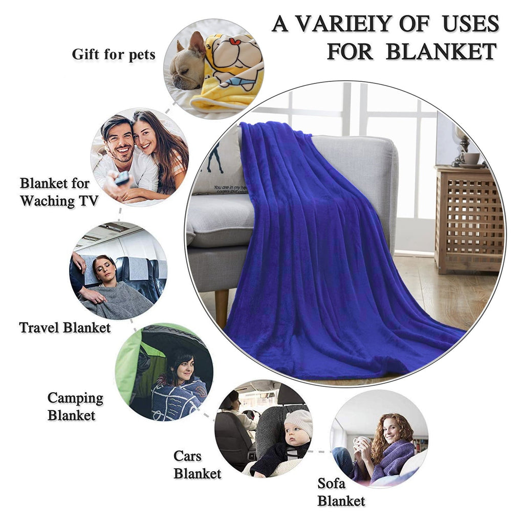 Lightweight Warm Large Navy Fleece Throw Blankets, Throw Size Soft Fuzzy Blanket for Women Men and s, All Season Lightweight Microfibe... - Cozy Fleece Throw Blanket for Couch & Bed Detail