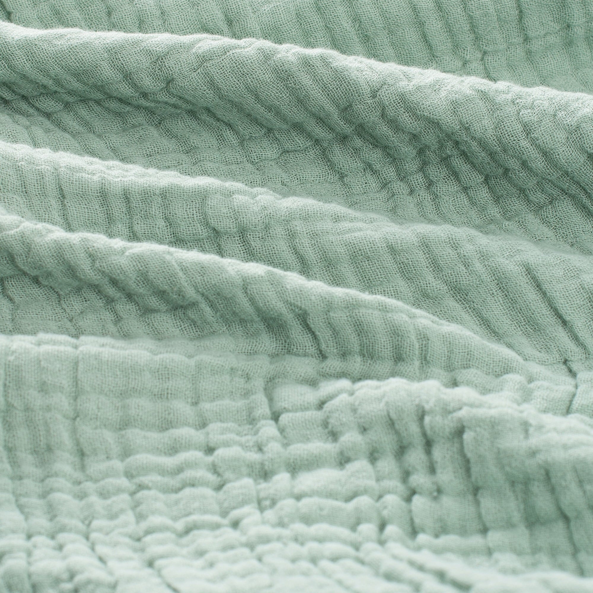 Super Soft Flannel 100% Cotton Muslin Throw Blanket Gauze Blankets for Adults Soft Throws for Bed and Couch, 50" x 70" Sage Green - Cozy Fleece Throw Blanket for Couch & Bed Detail
