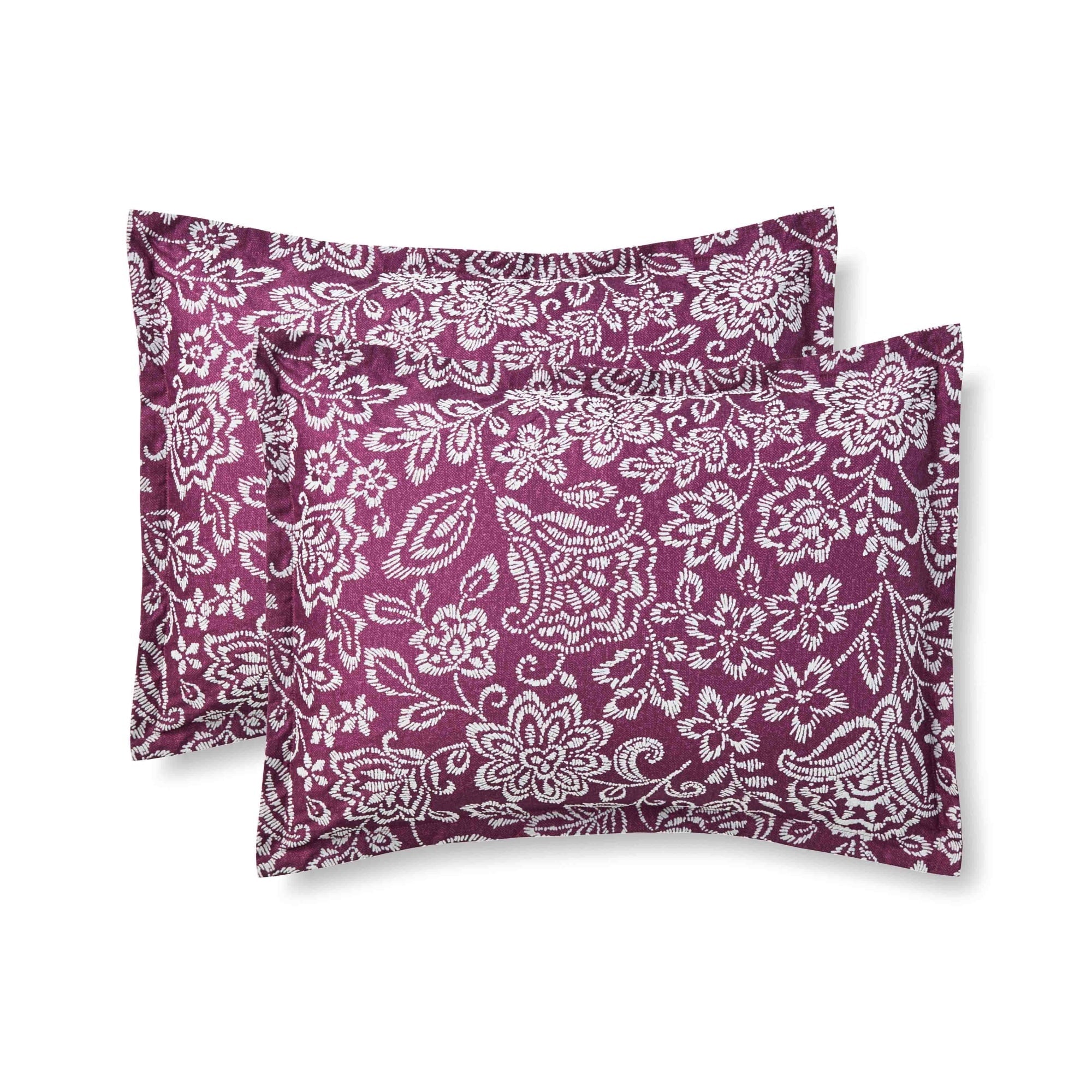 Fluffy Down Alternative 5-Piece Jacquard Comforter Set with Decor Pillow and Throw Purple Flocking Embroidery Bedding Set, Full/Queen - Hypoallergenic Ultra-Fluffy Quilt for Winter Detail