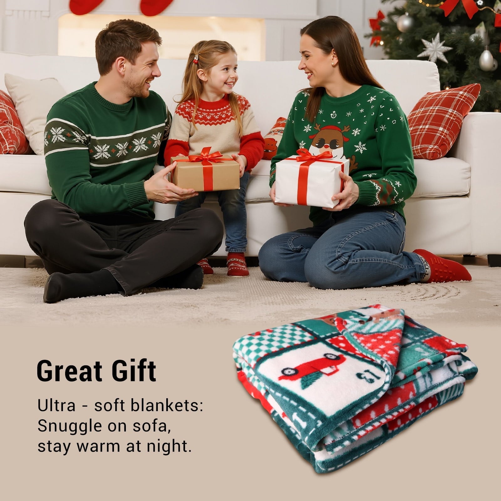 Reversible Sherpa Cozy Blanket Printed Blanket Throw Christmas Blanket - 300 GSM Fleece Blanket Throw Size Blanket for Home Decoration,... - Super Soft Reversible Sherpa Flannel Blanket Detail