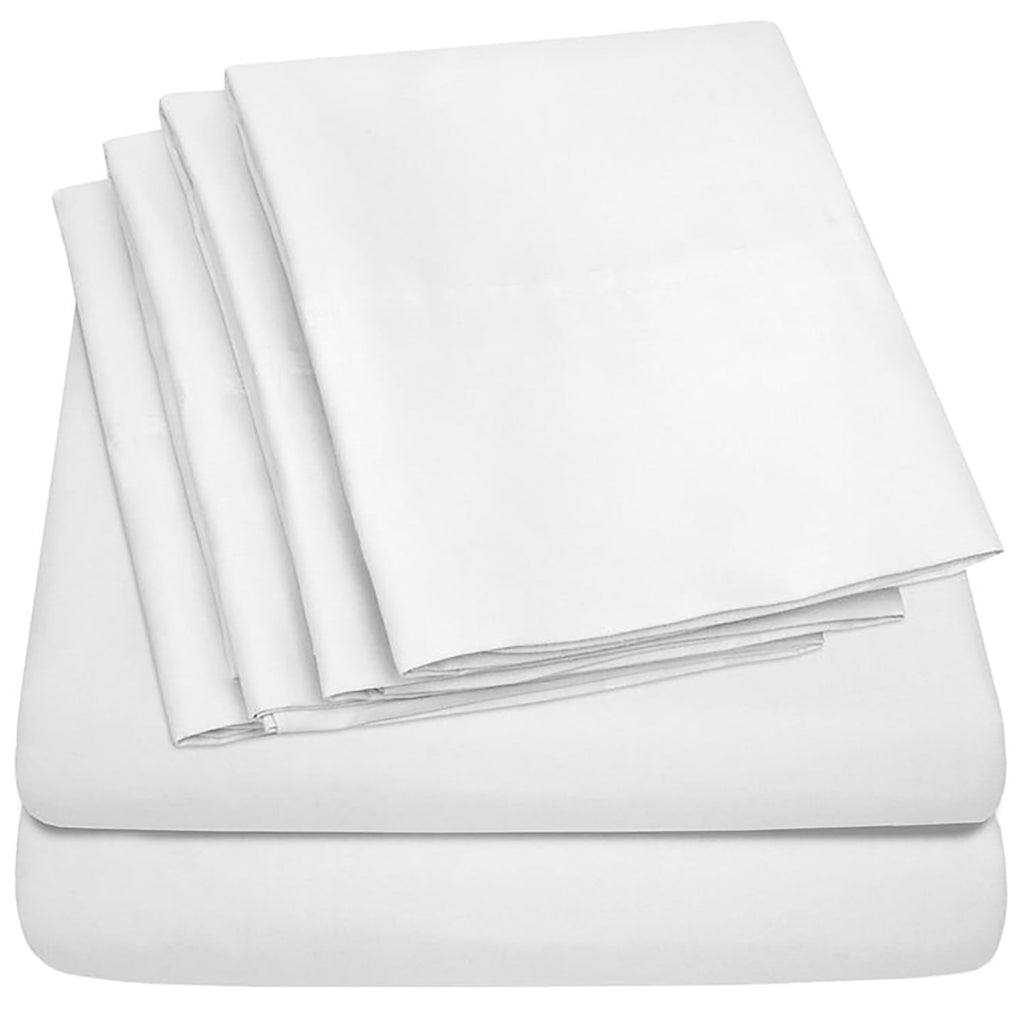 Ultra-Soft Hotel Collection Rayon derived - 6 Piece, Queen, White - Cooling Hotel Quality Bedding Sheets and Pillowcases Detail