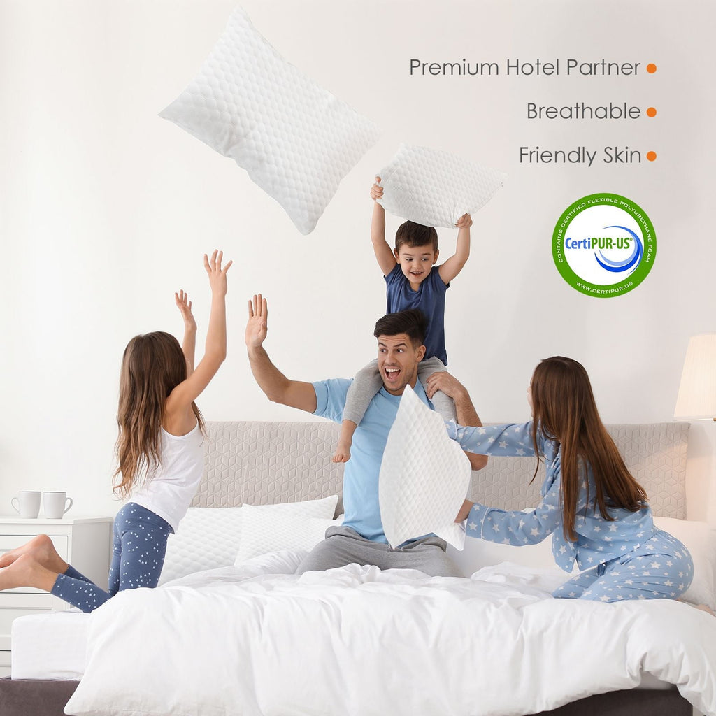 Fluffy Shredded Memory Foam Pillow, Standard Size Pillows for Sleeping, Bed Pillow Soft and Comfortable, 1 Pack - Ergonomic Memory Foam Pillow for Neck Pain Support Detail
